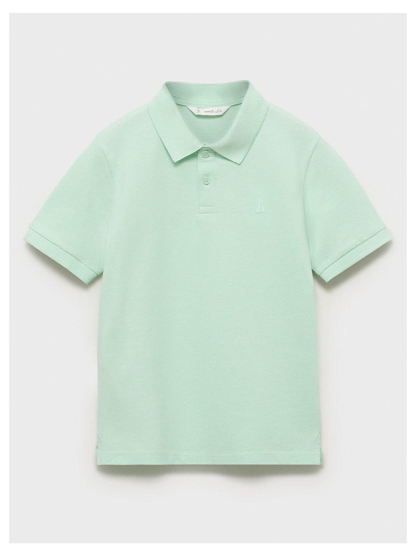  image of mango-boys-short-sleeve-polo-shirt-green
