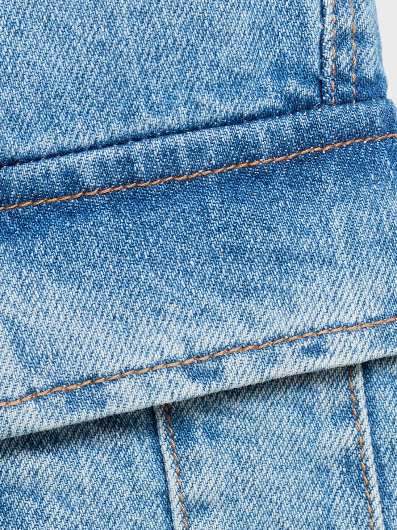  image of mango-boys-denim-cargo-shorts-blue