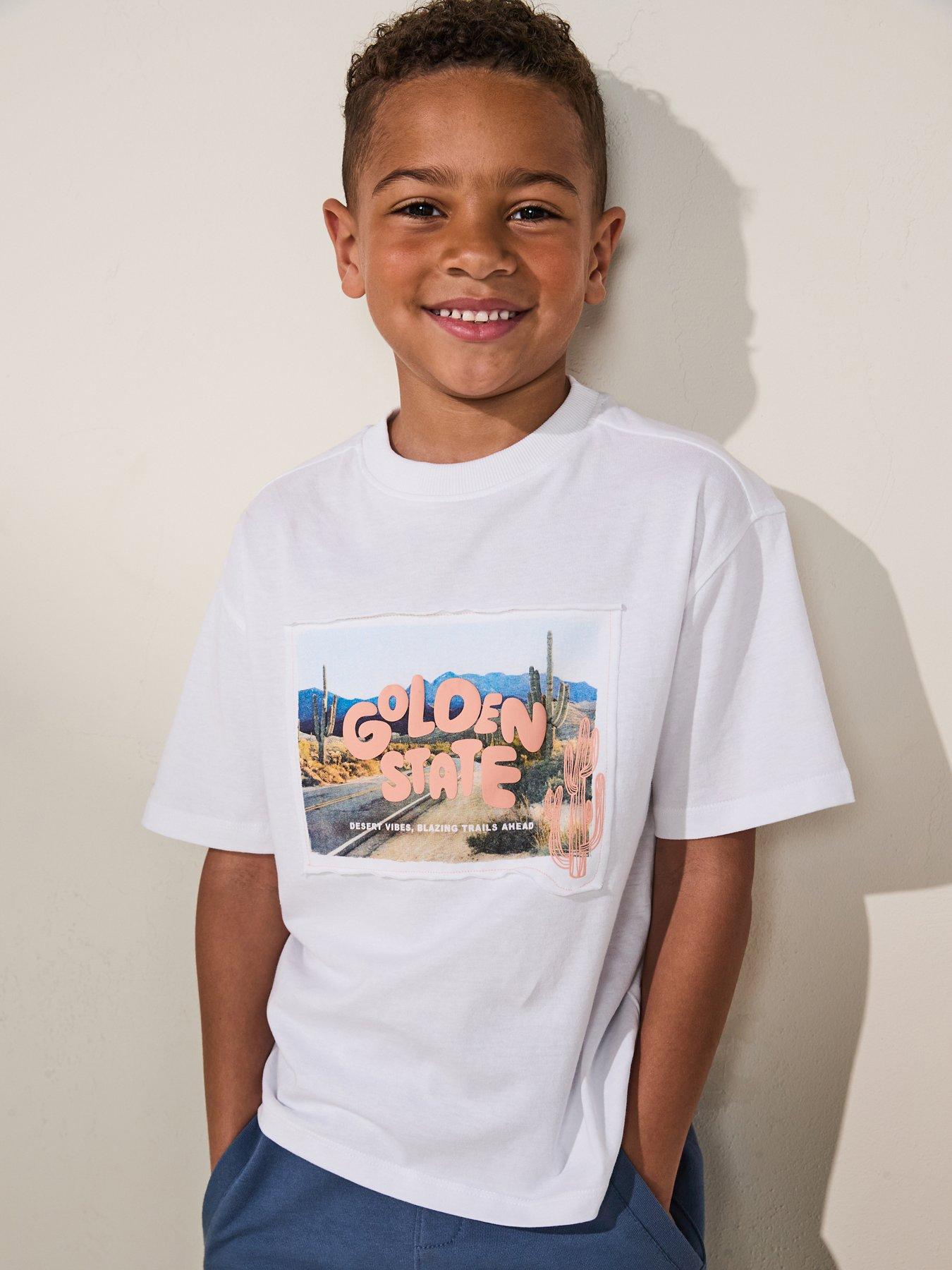 undefined Boys Golden State Short Sleeve T-shirt - Light Cream