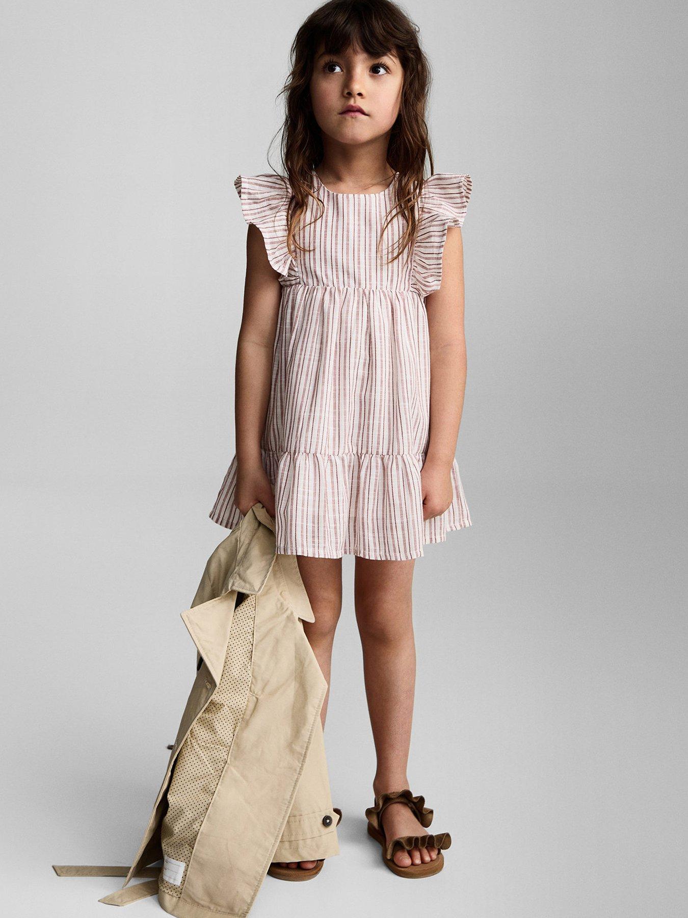 undefined Younger Girls Stripe Dress - Red