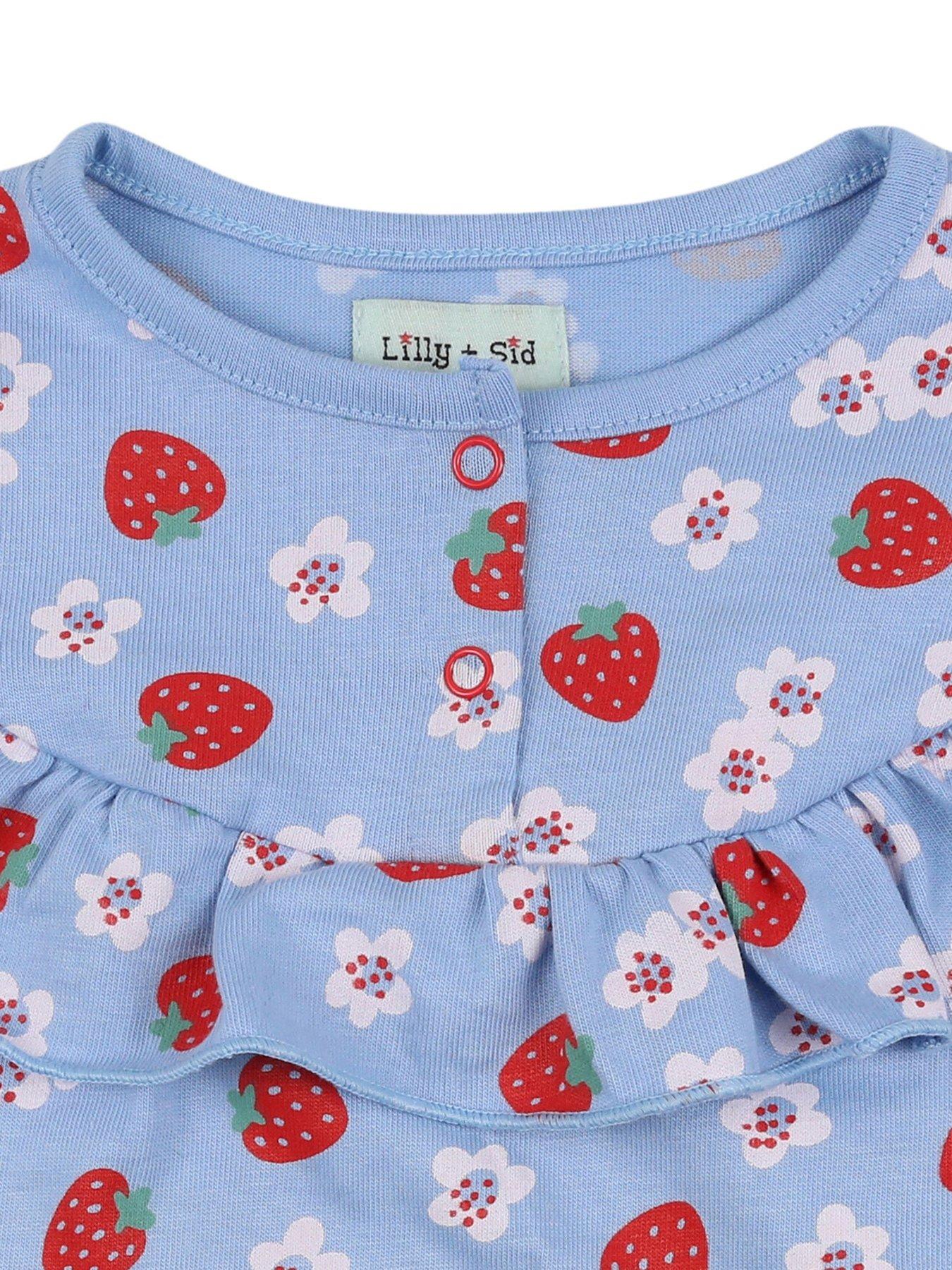 Image 3 of 5 of Lilly + Sid Baby Girls Strawberry Frill Tunic &amp; Legging Set - Multi