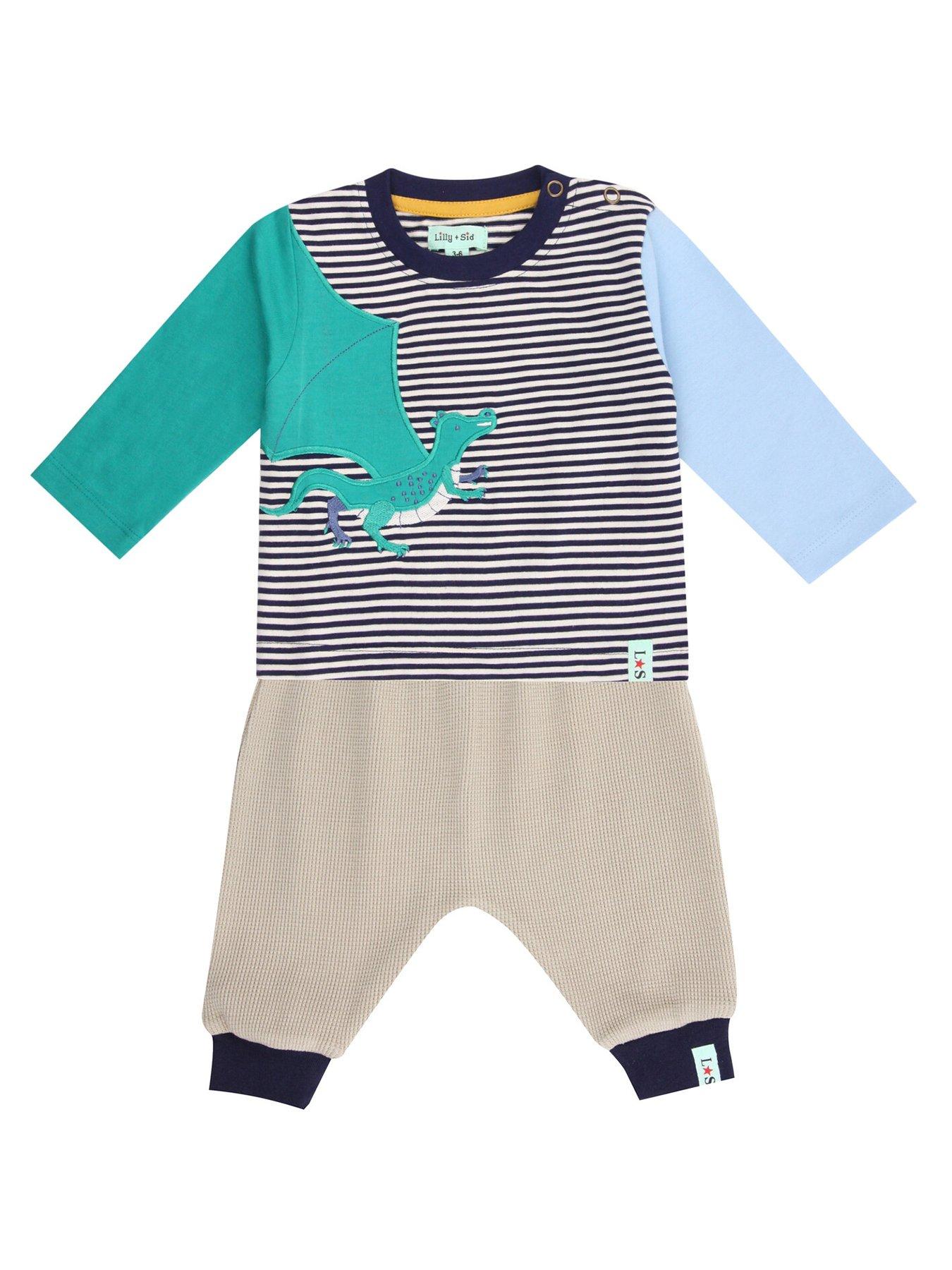  image of lilly-sid-baby-boys-dragon-sleeve-cord-top-and-legging-set-multi