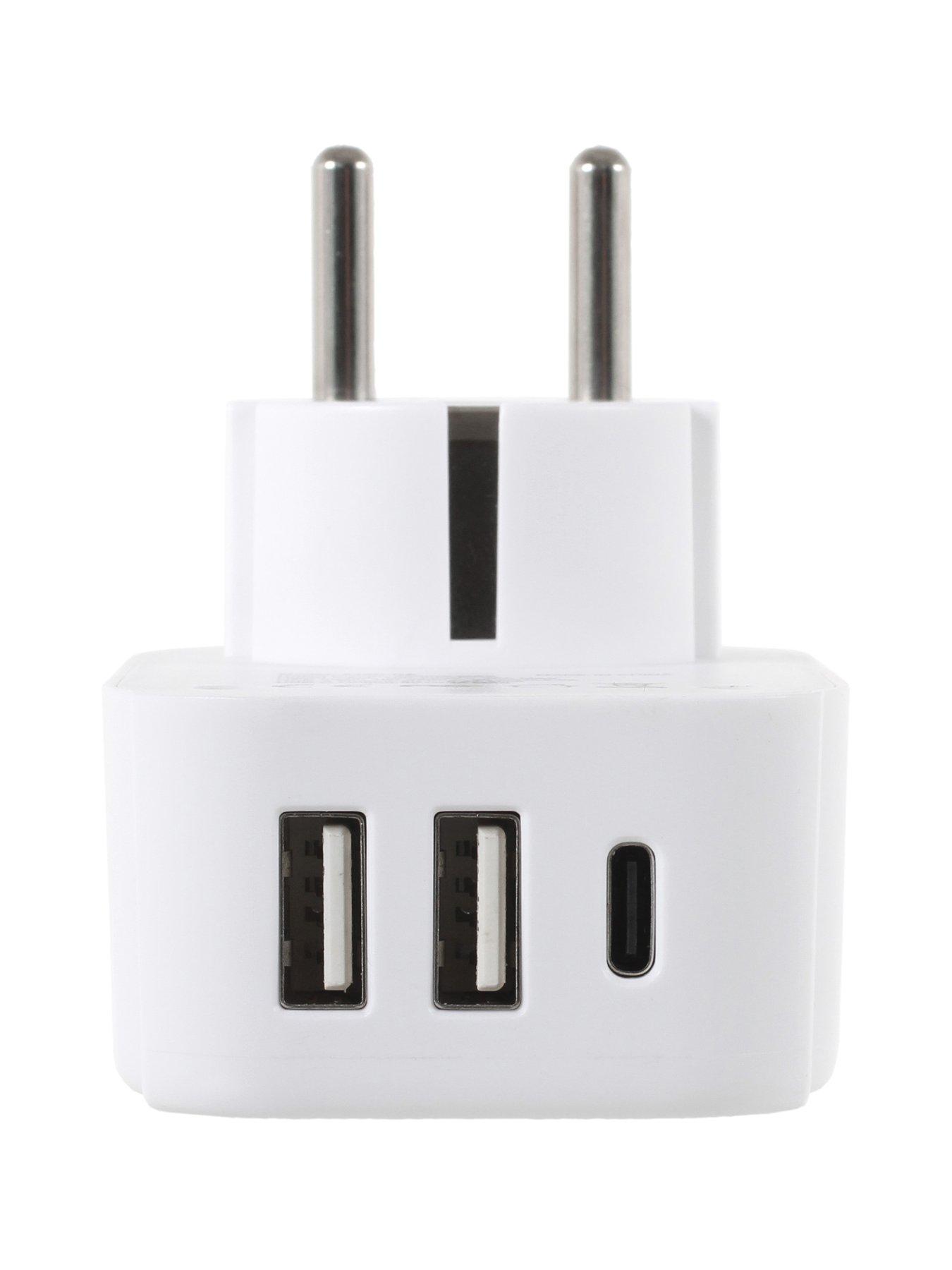  image of lifeventure-european-travel-adaptor-with-usb-usb-c
