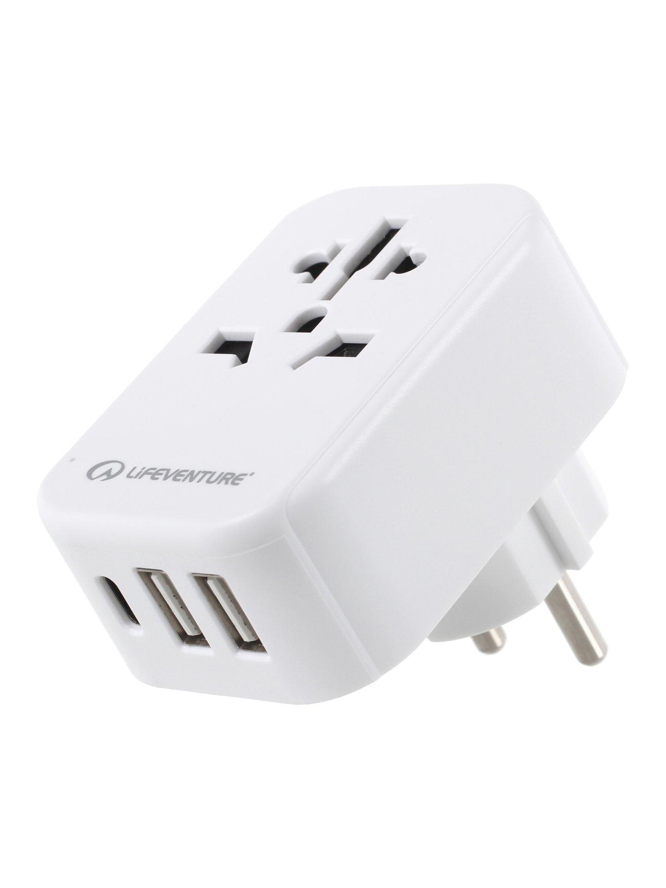  image of lifeventure-european-travel-adaptor-with-usb-usb-c