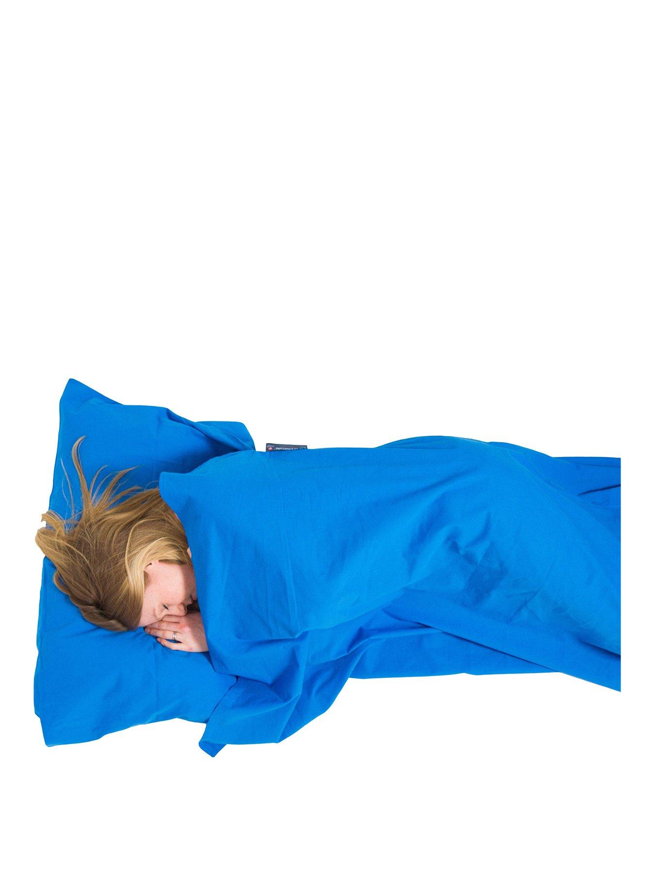 Lifeventure Rectangular Cotton Sleeping Bag Liner - Blue