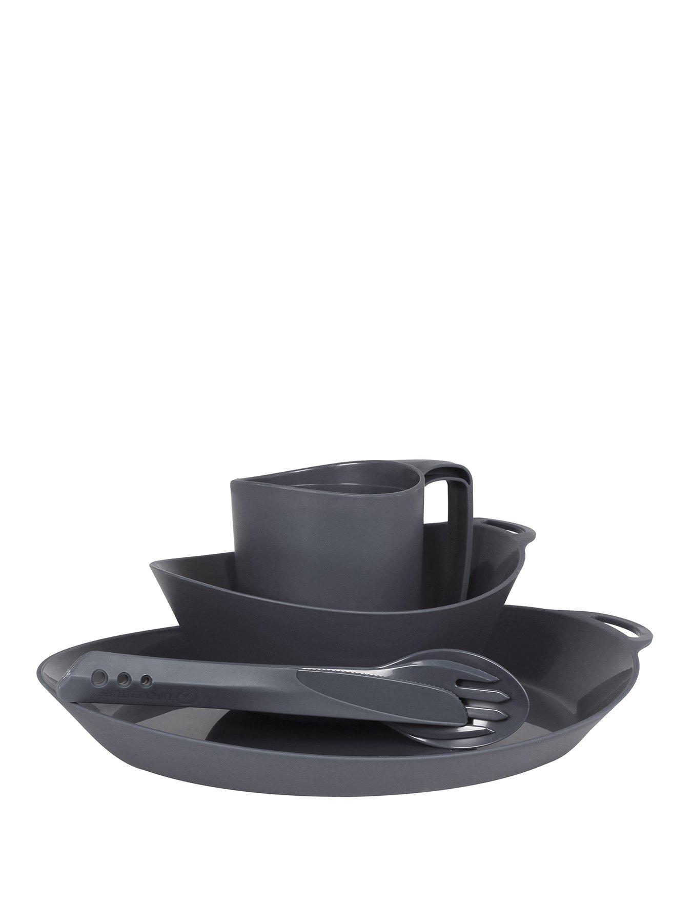 Lifeventure Ellipse 4-Piece Set - KFS / Bowl / Plate / Mug, Graphite