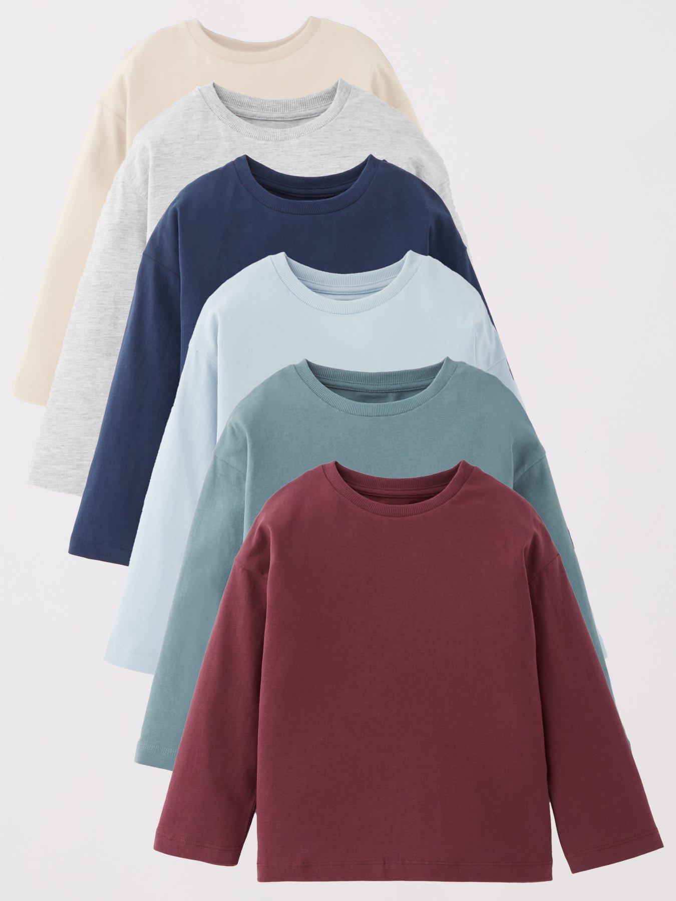 Image 1 of 3 of Mini V by Very Boys 6 Pack Long Sleeve T-Shirts - Multi