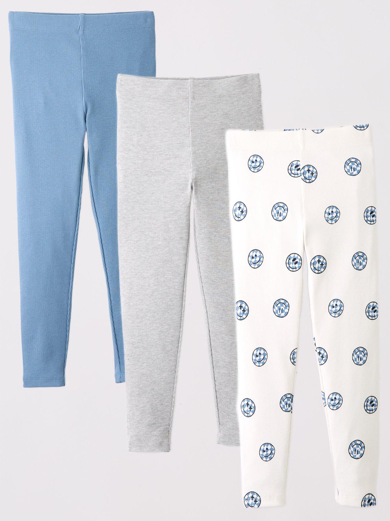 undefined Boys 3 Pack Ribbed Leggings - Multi