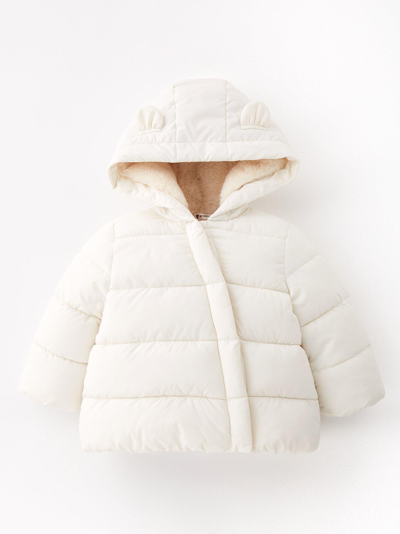 Image 1 of 4 of Mini V by Very Mini V by Very Baby Unisex Padded Novelty Jacket (0-3 months - 18-24 months) - Cream
