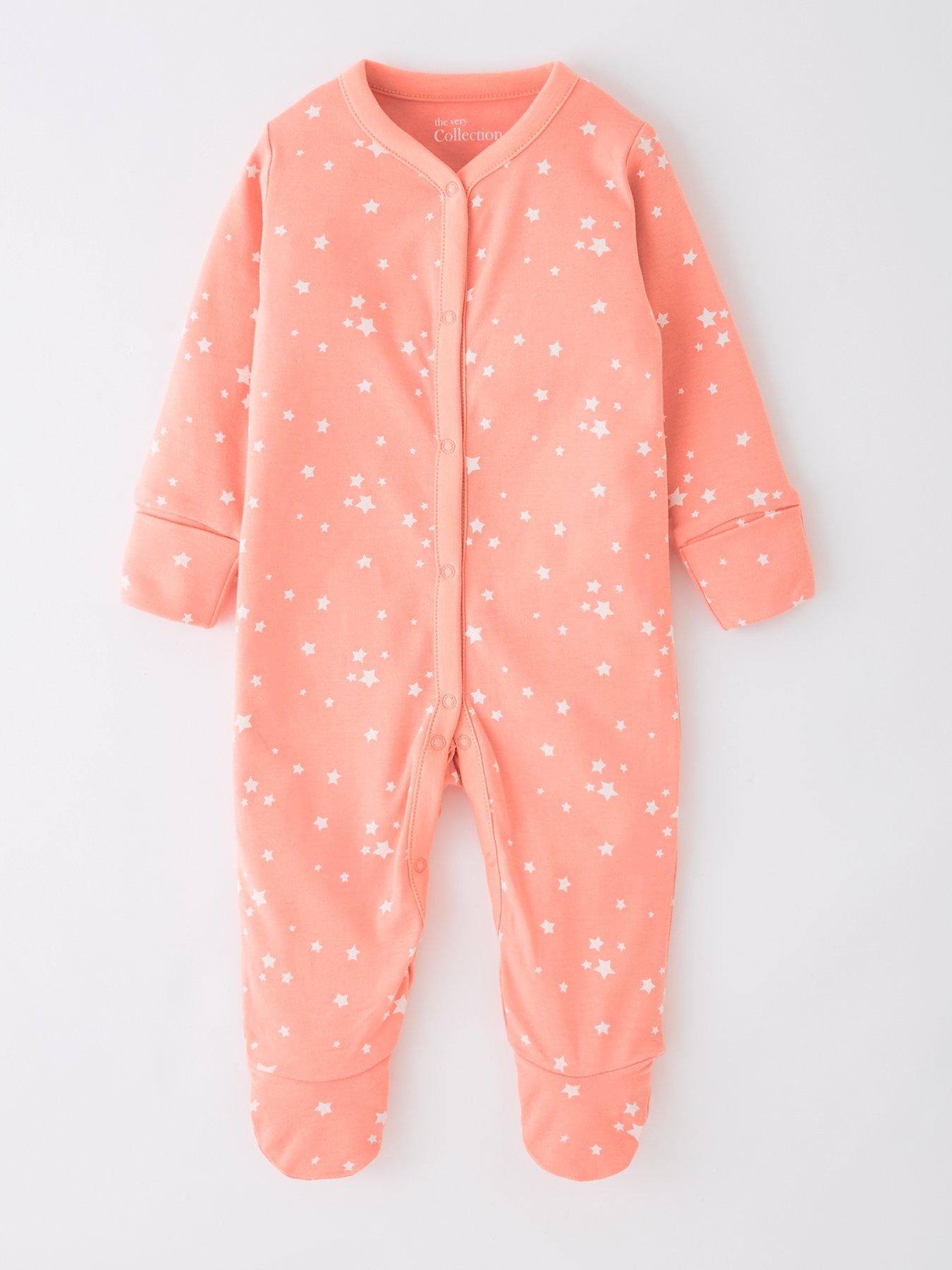 Image 3 of 5 of The Very Collection Baby Girls 3 Pack Swan Princess Sleepsuits - Pink