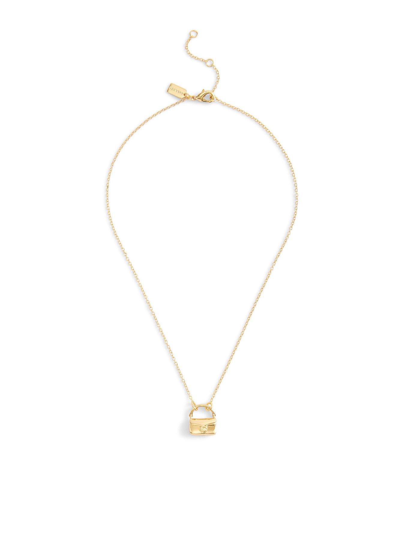 Image 1 of 4 of COACH Tabby Short Pendant Necklace - Gold