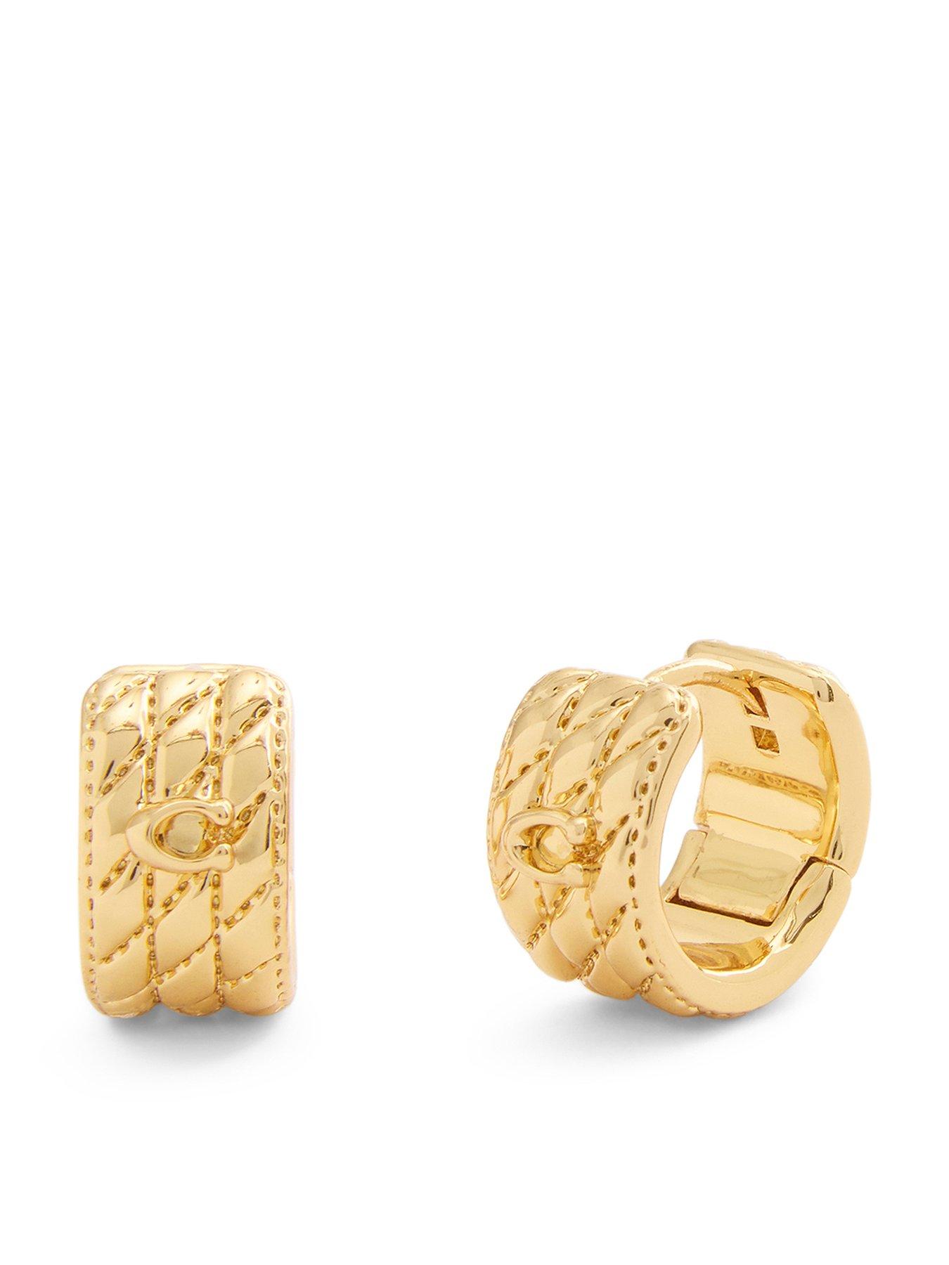 undefined Quilted Huggie Earrings - Gold