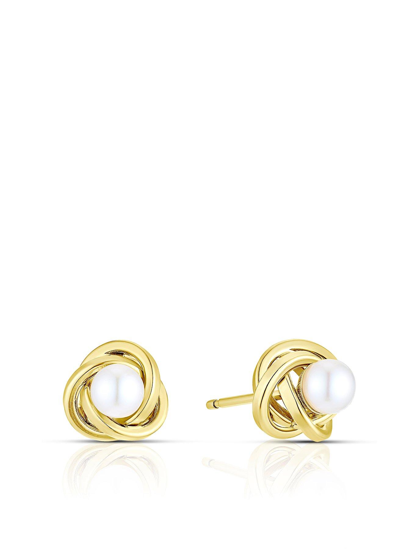 h-samuel-9ct-yellow-gold-earrings-pearl-knot-studs-earrings