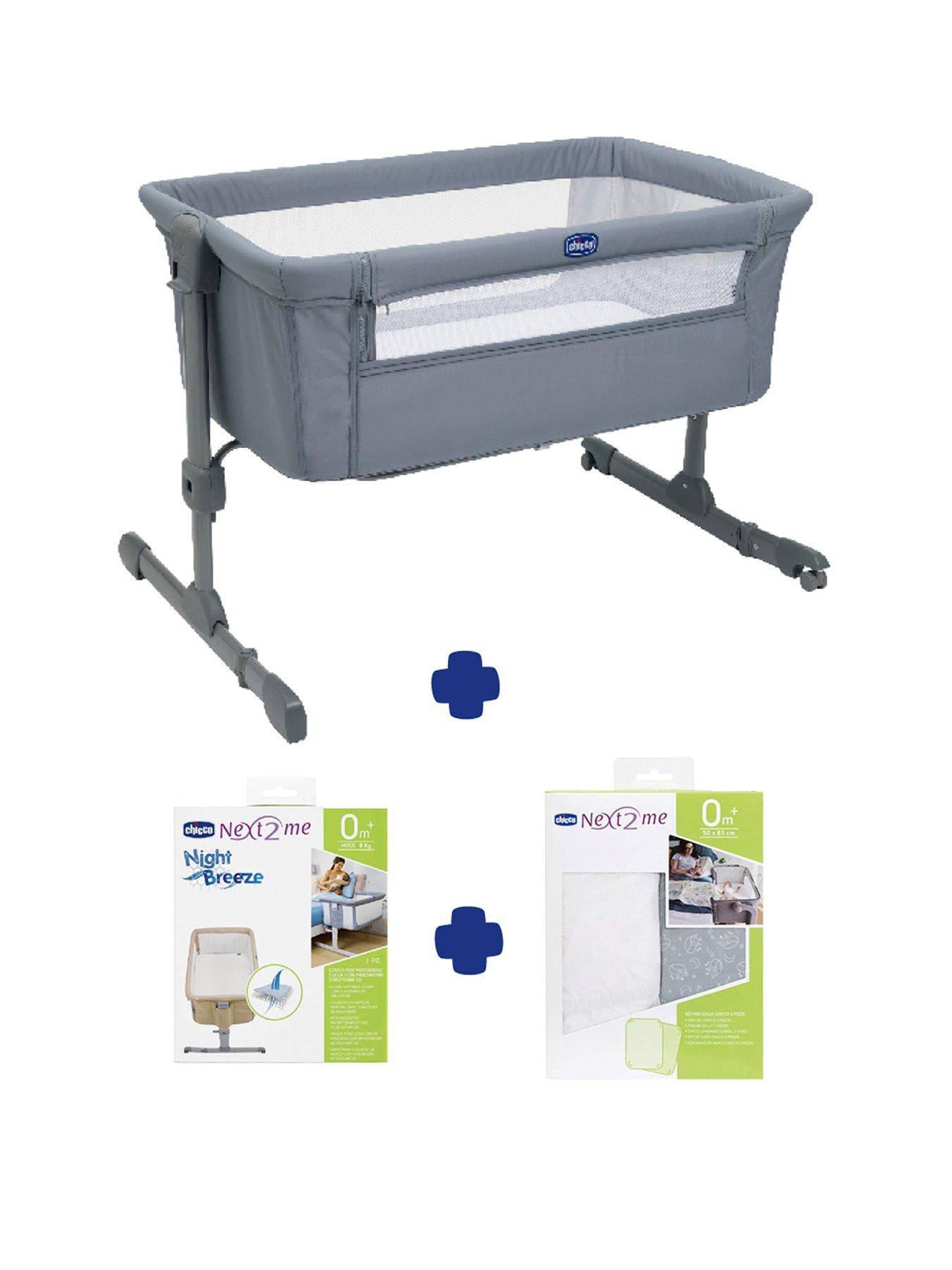  image of chicco-next2me-bedside-crib-mattress-protector-amp-2-fitted-sheets-grey-fox