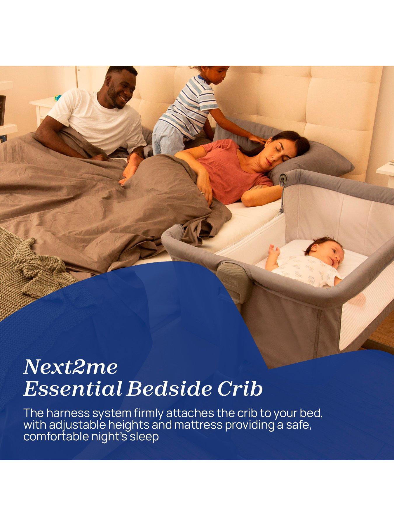  image of chicco-next2me-bedside-crib-mattress-protector-amp-2-fitted-sheets-grey-fox