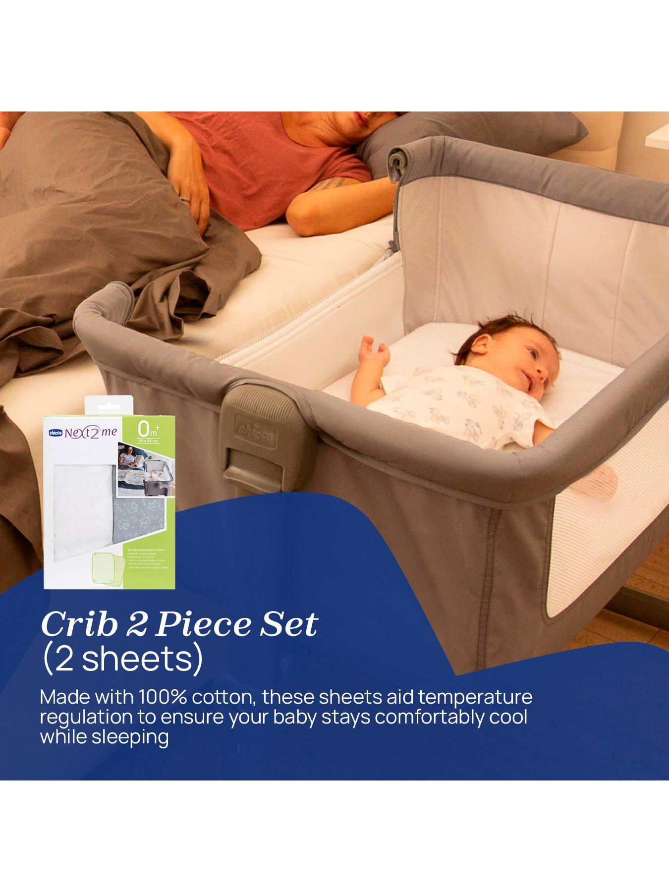  image of chicco-next2me-essential-crib-plush-bear-projector-amp-2-crib-sheets