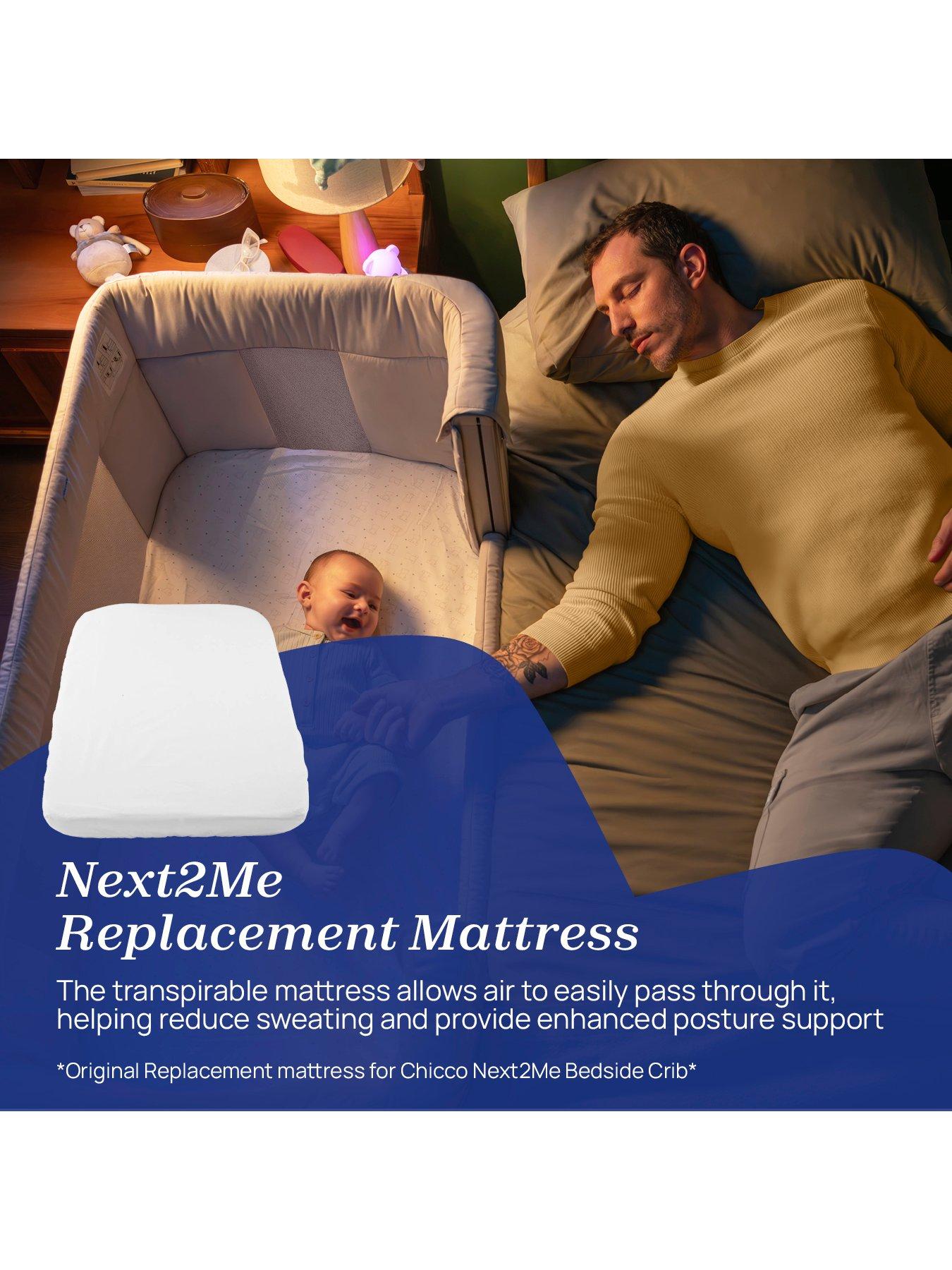 Image 4 of 6 of Chicco Next2Me Refresh Bundle, Replacement Mattress &amp; 2 Fitted Sheets, Grey Fox
