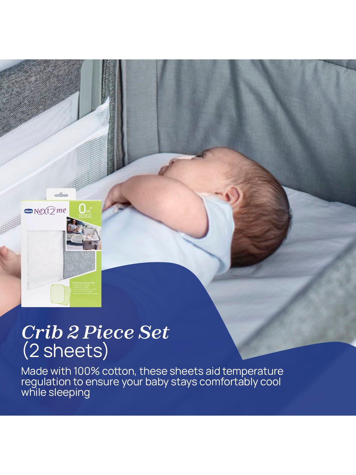 Image 5 of 6 of Chicco Next2Me Refresh Bundle, Replacement Mattress &amp; 2 Fitted Sheets, Grey Fox