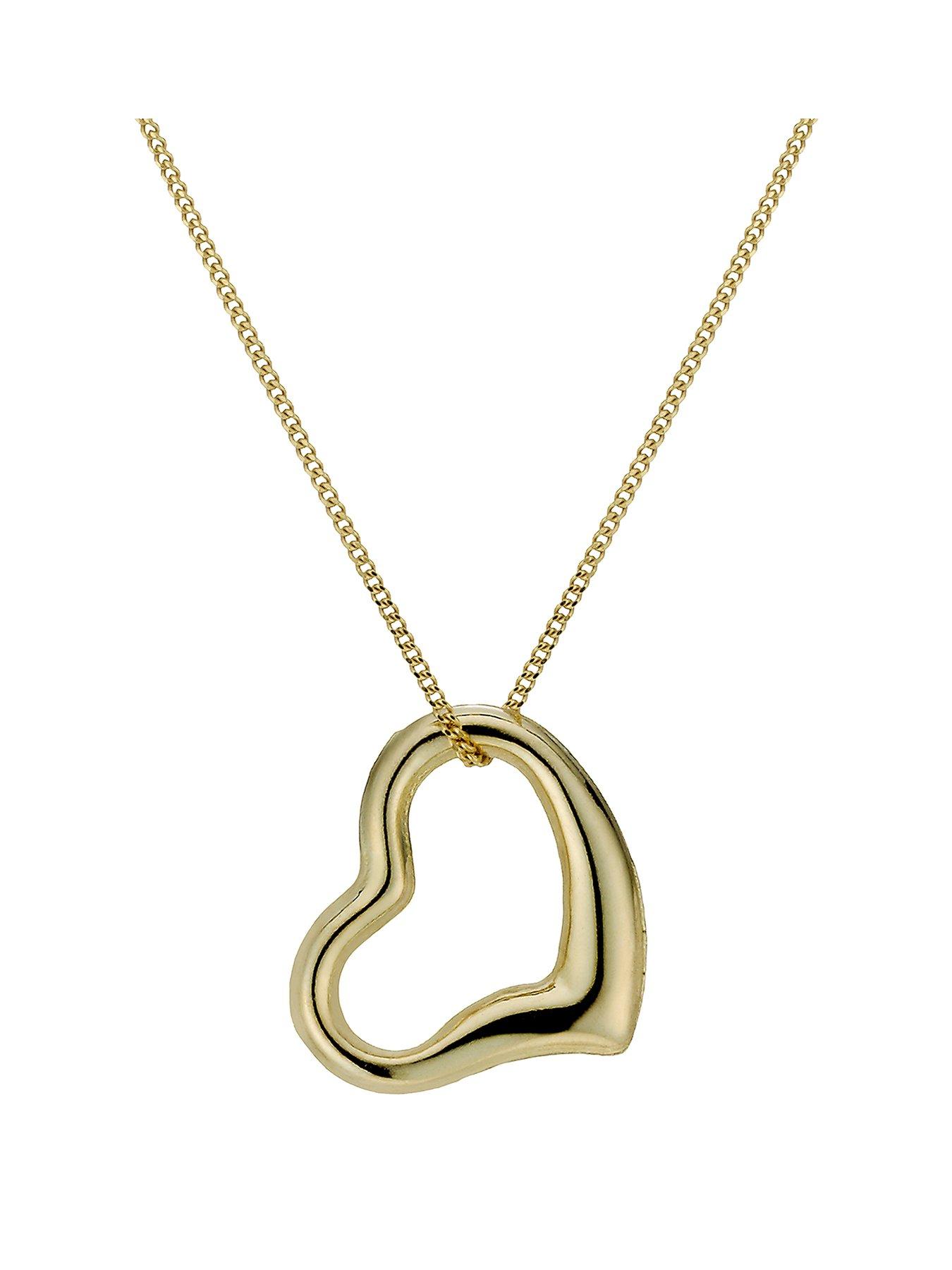 undefined 9ct Yellow Gold Necklace. Heart Pendant