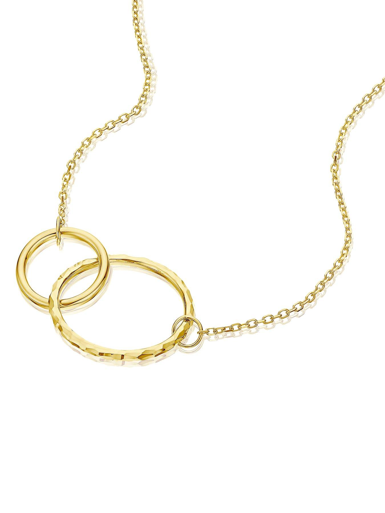  image of h-samuel-9ct-yellow-gold-necklace-double-circle-pendant
