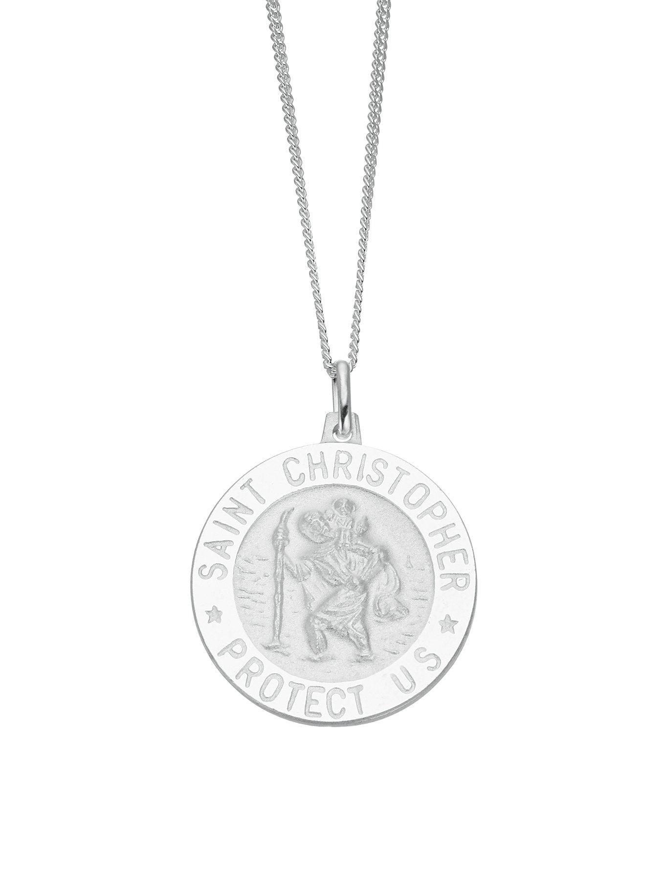 ernest-jones-sterling-silver-necklace-st-christopher-pendant