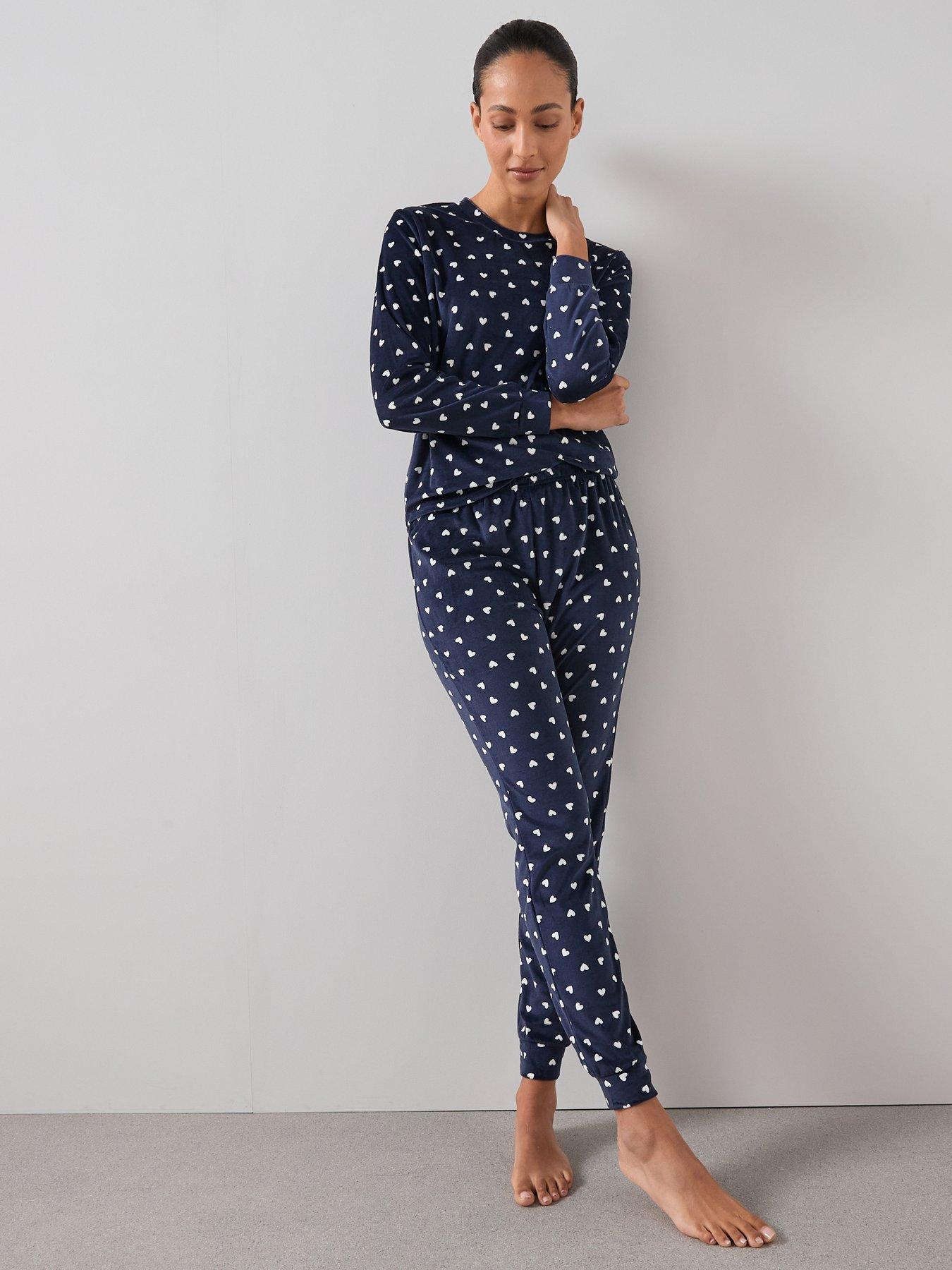 The Very Collection Heart Print Velour Jogger Pj Set Set