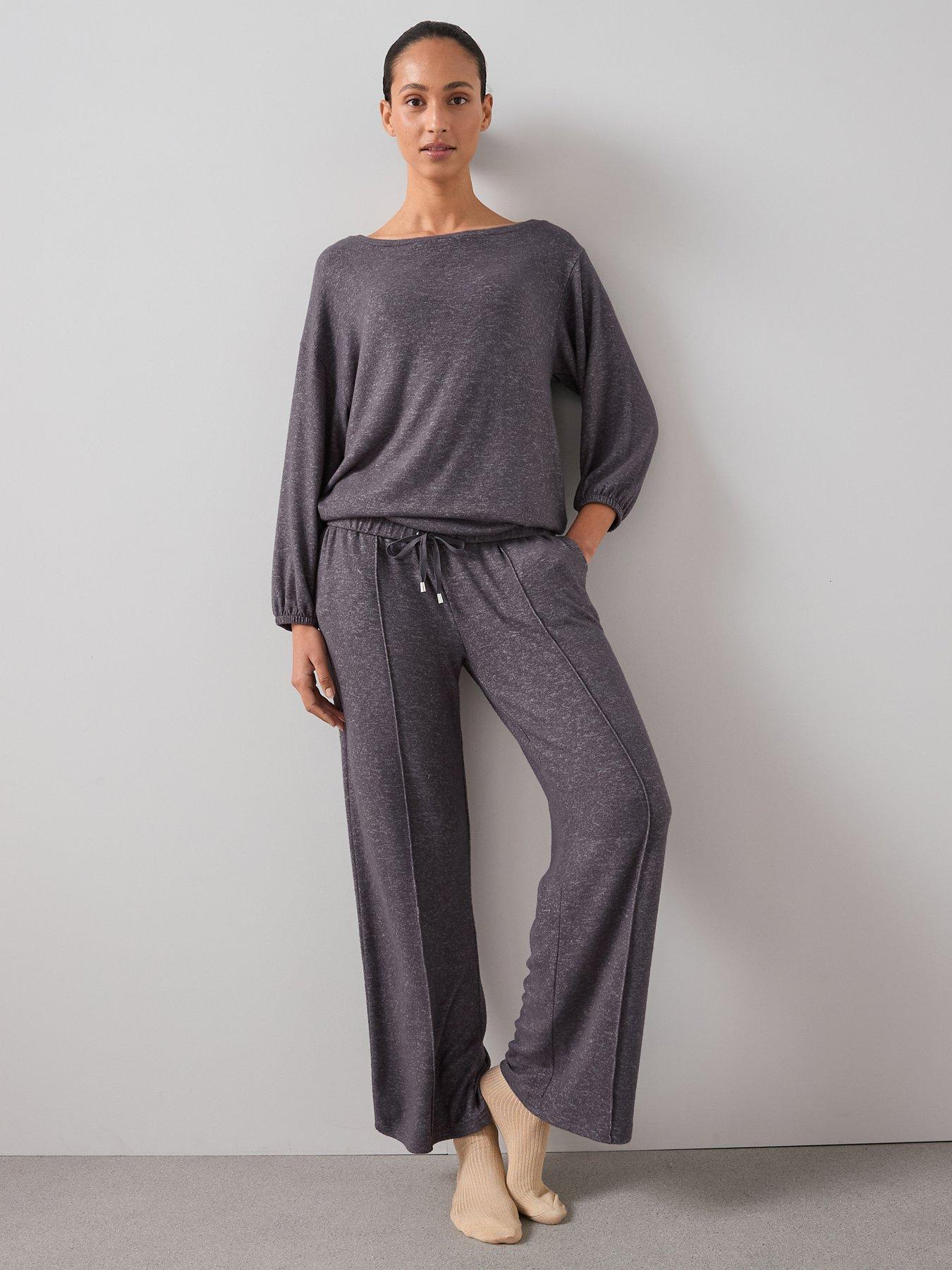 The Very Collection Soft Touch Seam Detail Wide Leg Loungewear Set - Grey