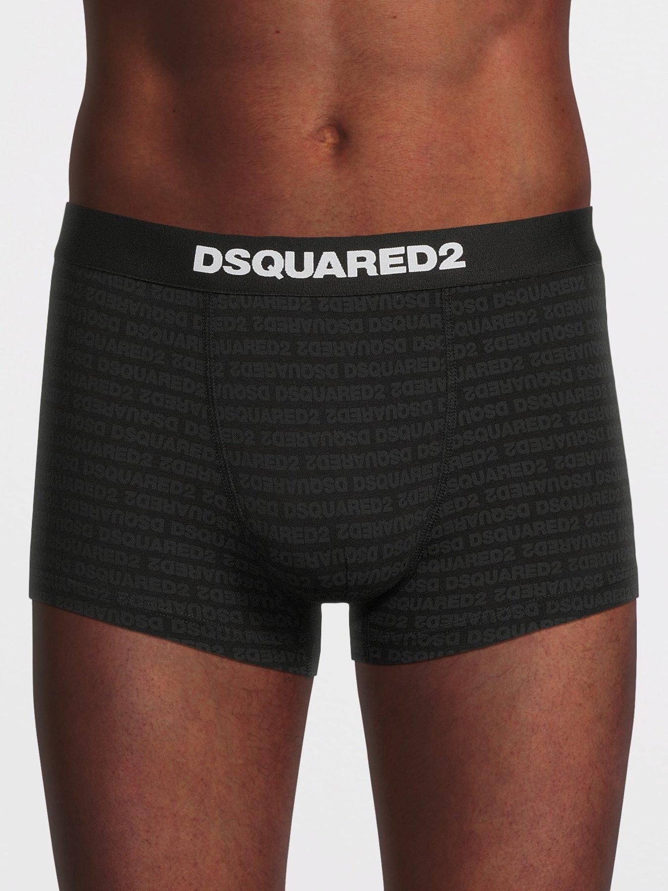 Dsquared2 Dsquared Heritage Monogram Print Logo Boxer Briefs - Black ...