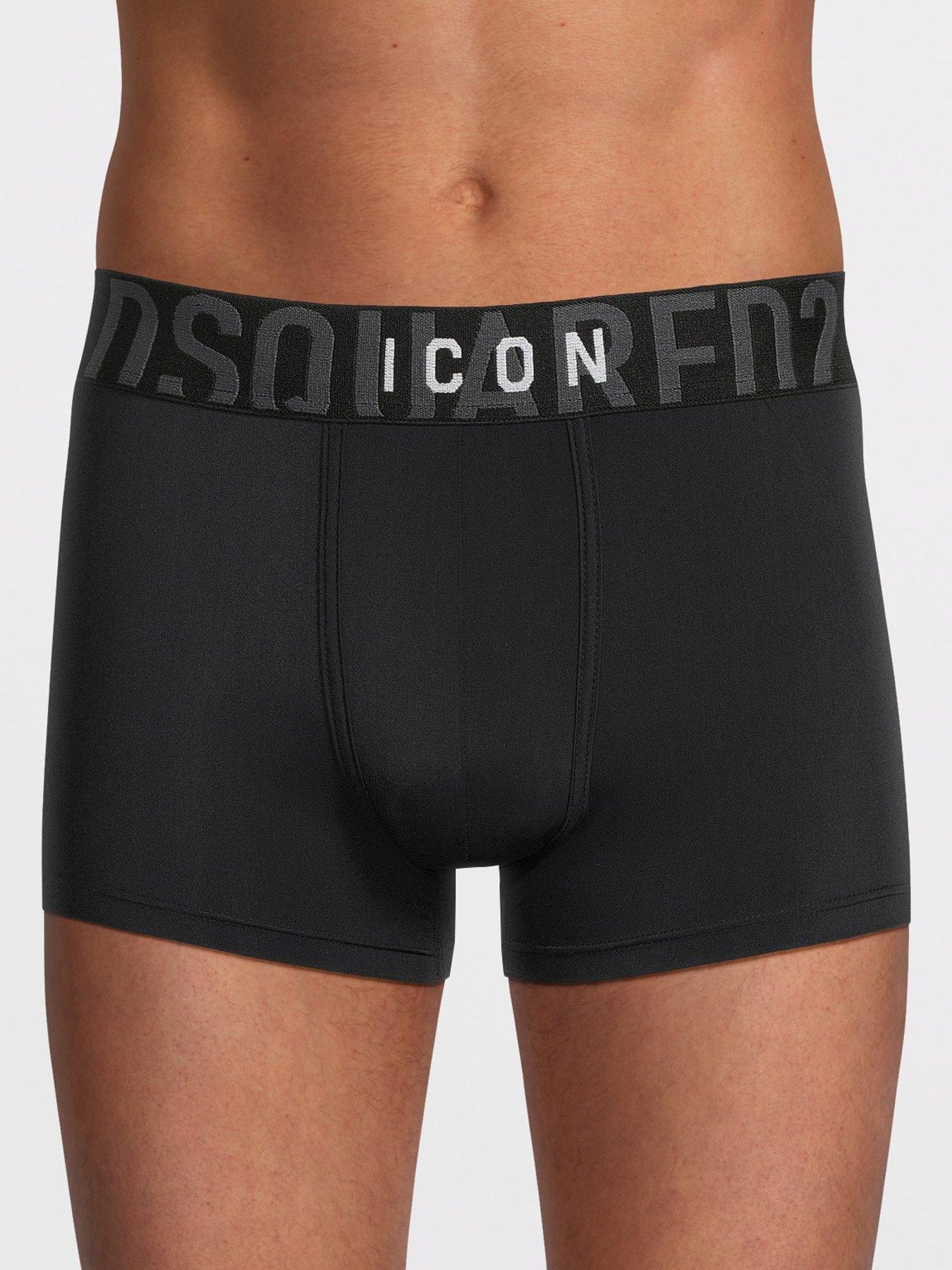  image of dsquared2-dsquared-elastane-icon-logo-trunks-black