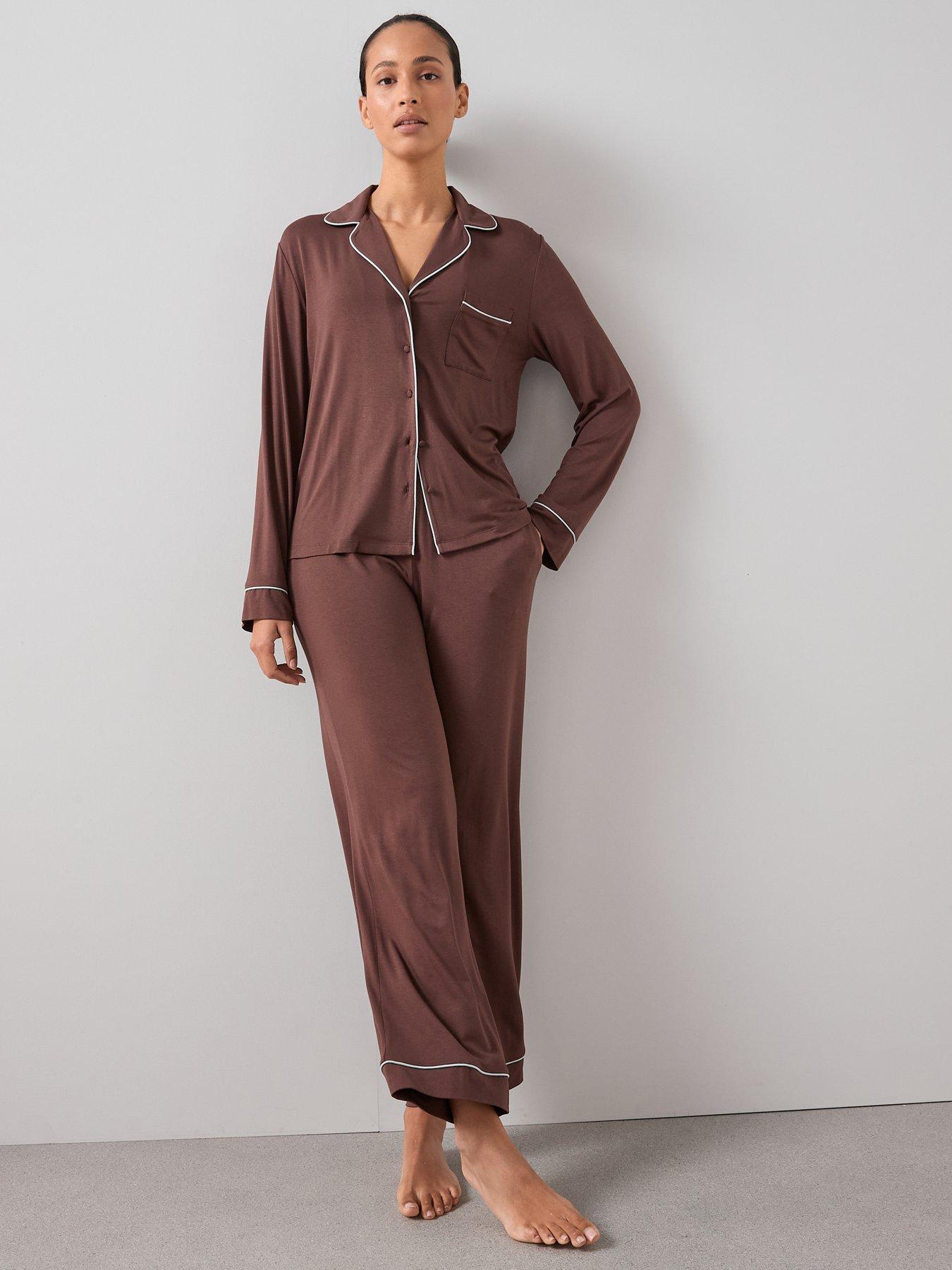  image of the-very-collection-jersey-revere-pj-set-brown