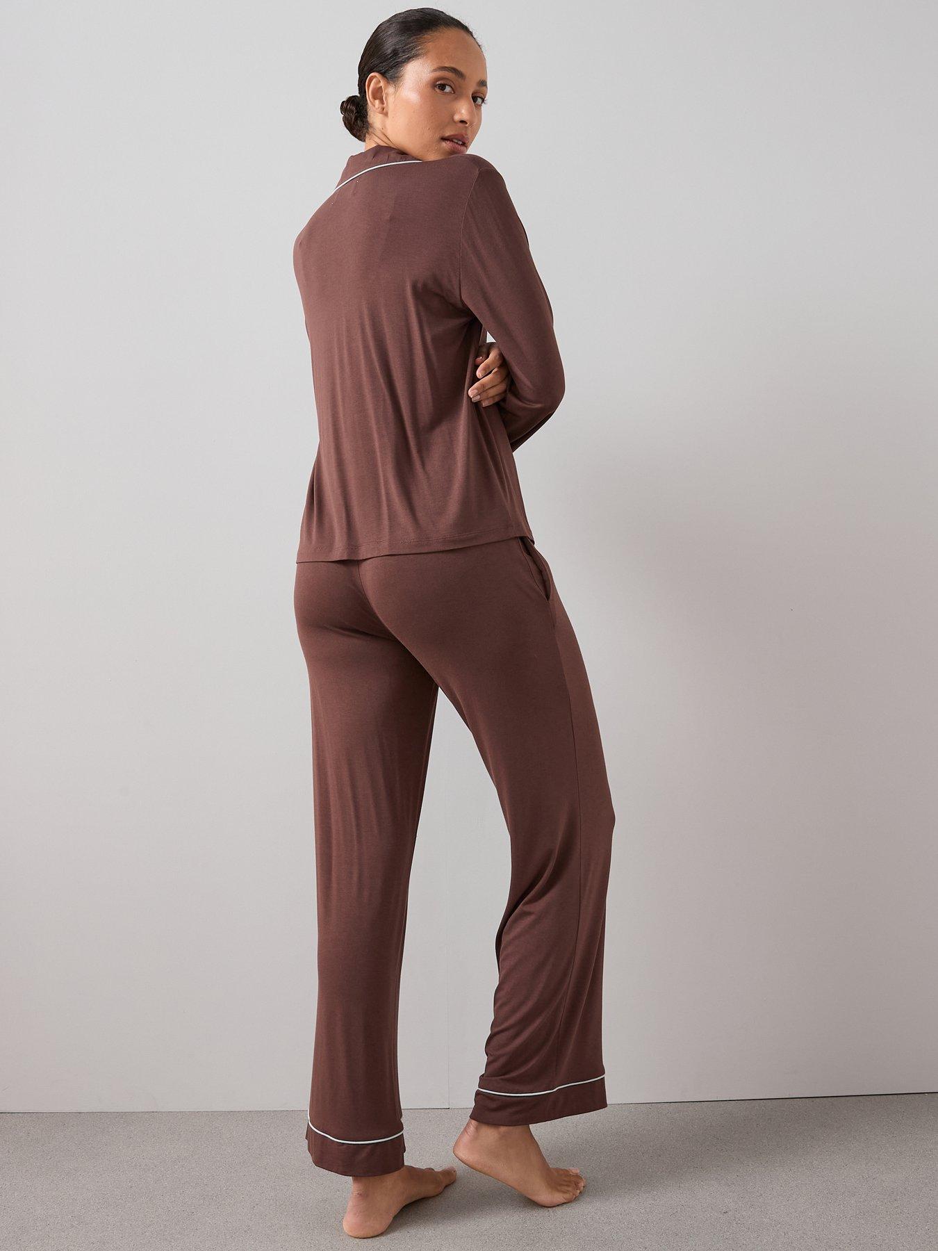  image of the-very-collection-jersey-revere-pj-set-brown