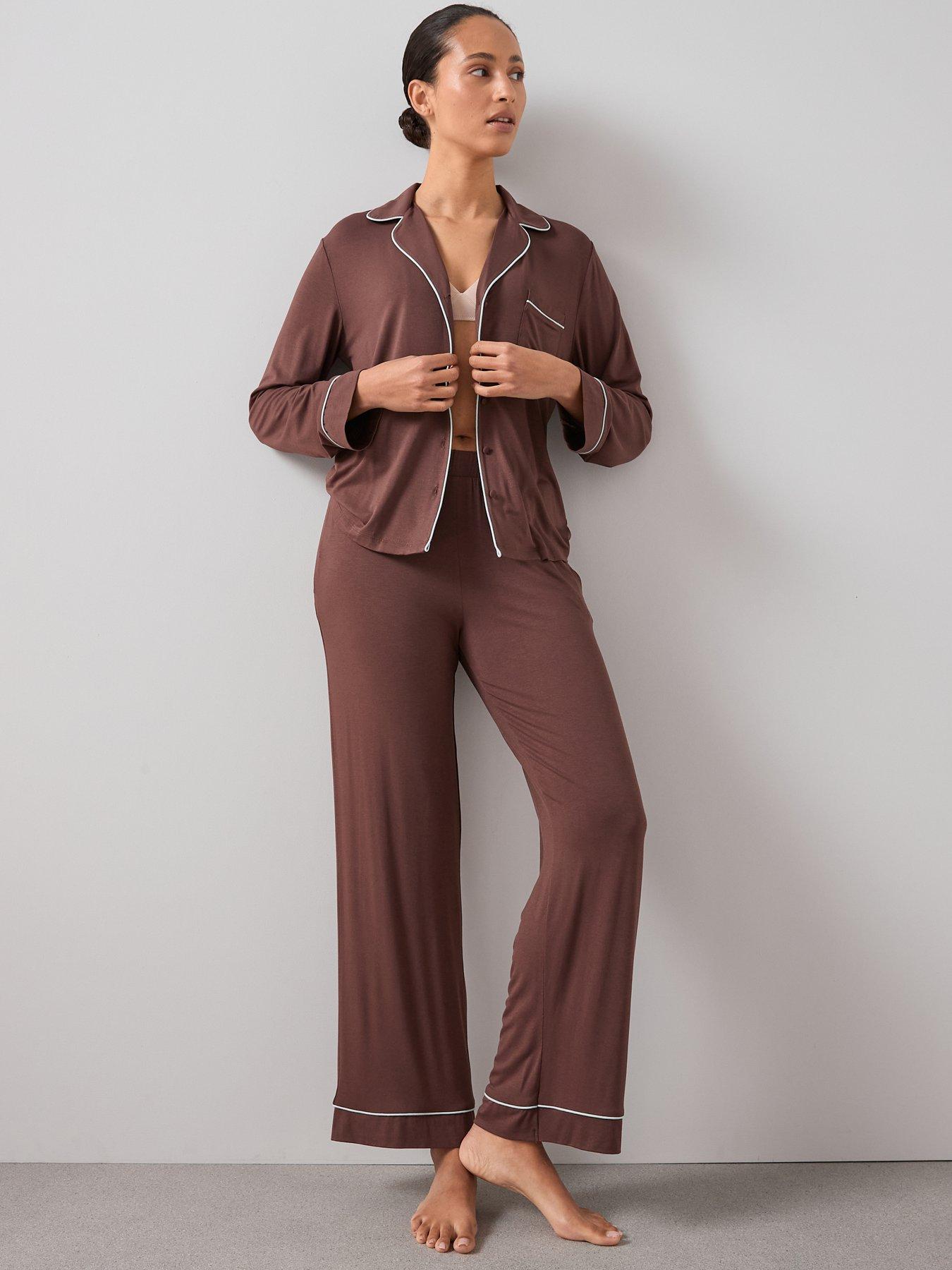  image of the-very-collection-jersey-revere-pj-set-brown