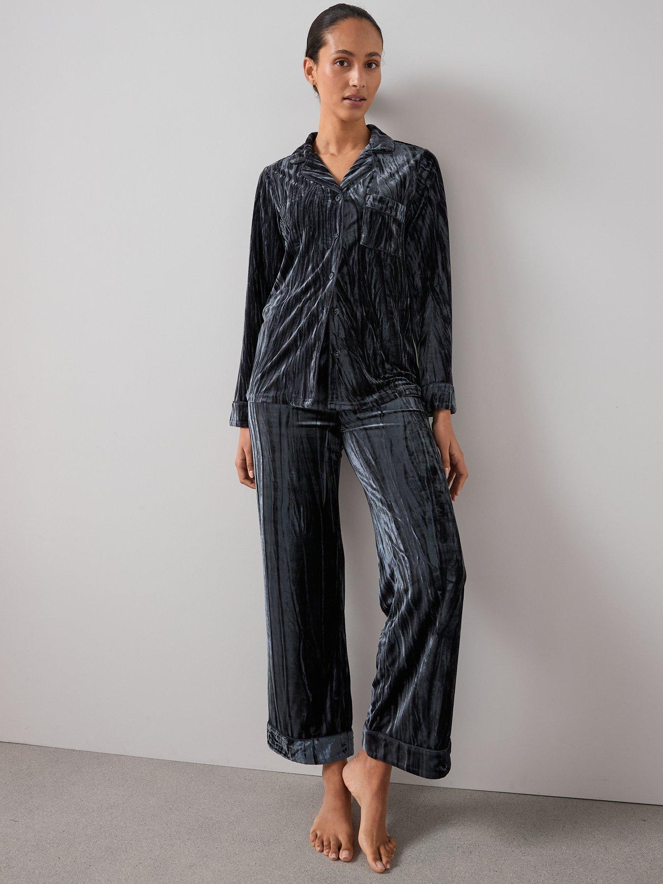  image of the-very-collection-crushed-velvet-revere-set-grey