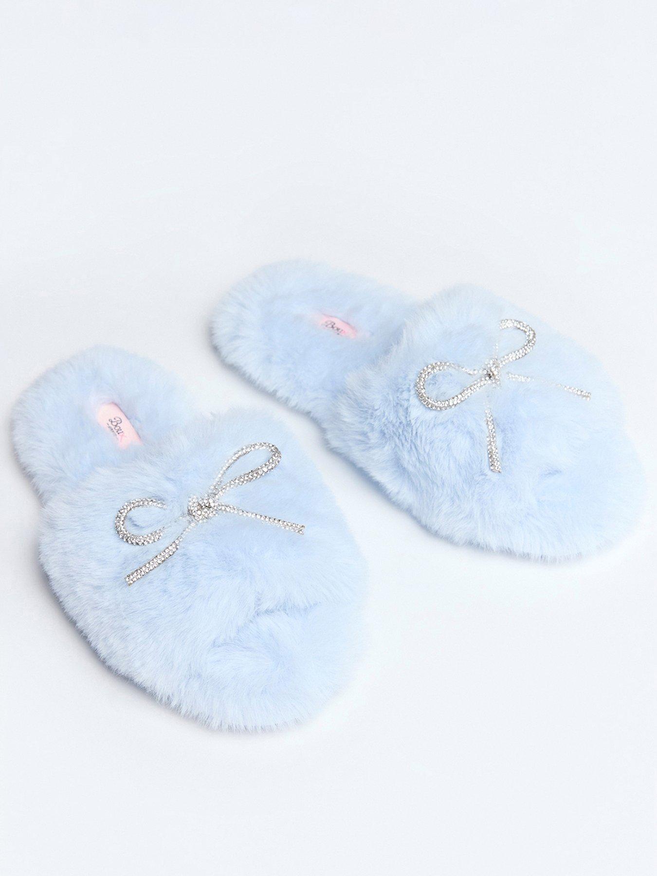 boux-avenue-bow-embellished-slider-slipper-powder-blue