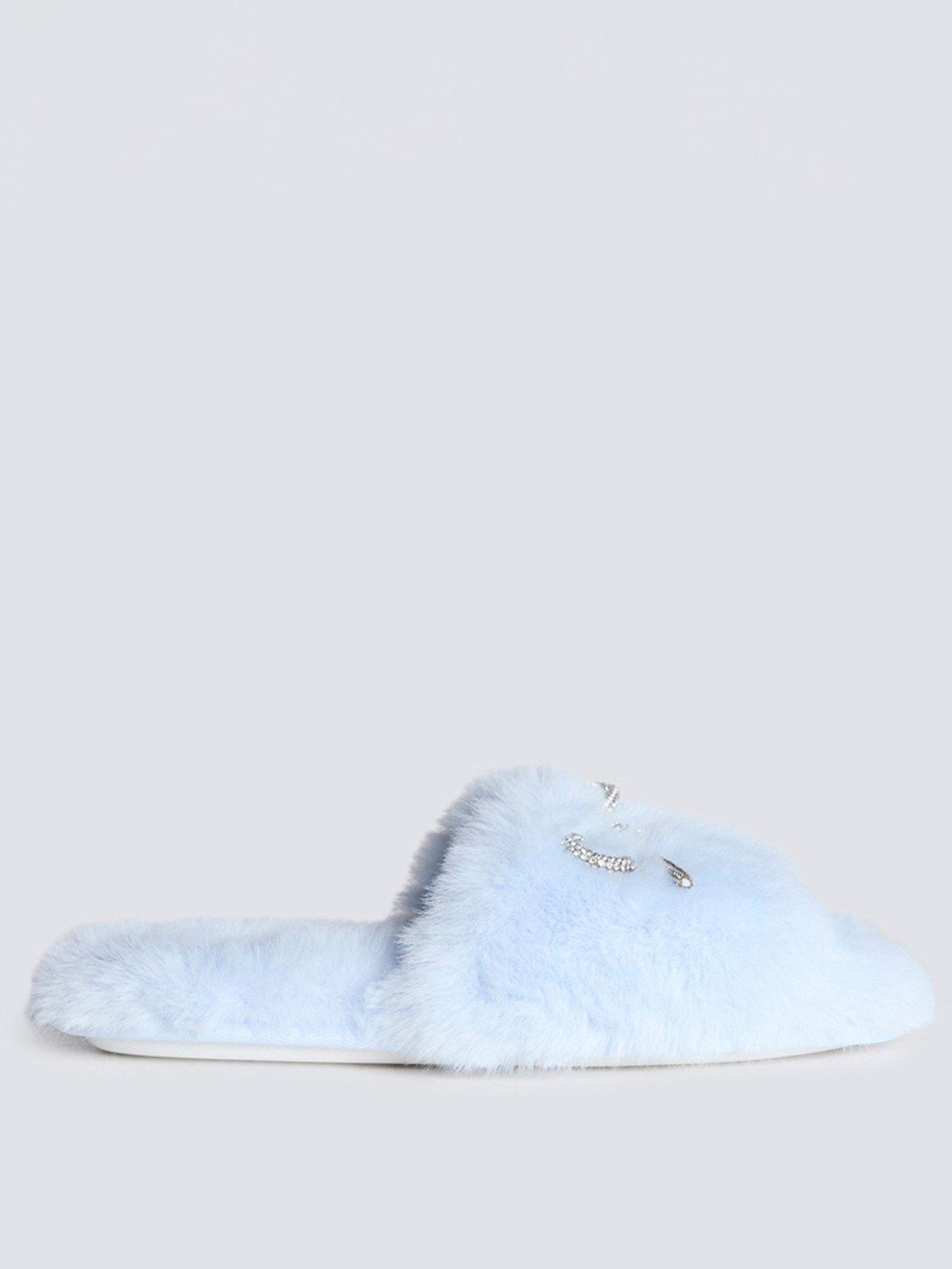  image of boux-avenue-bow-embellished-slider-slipper-powder-blue