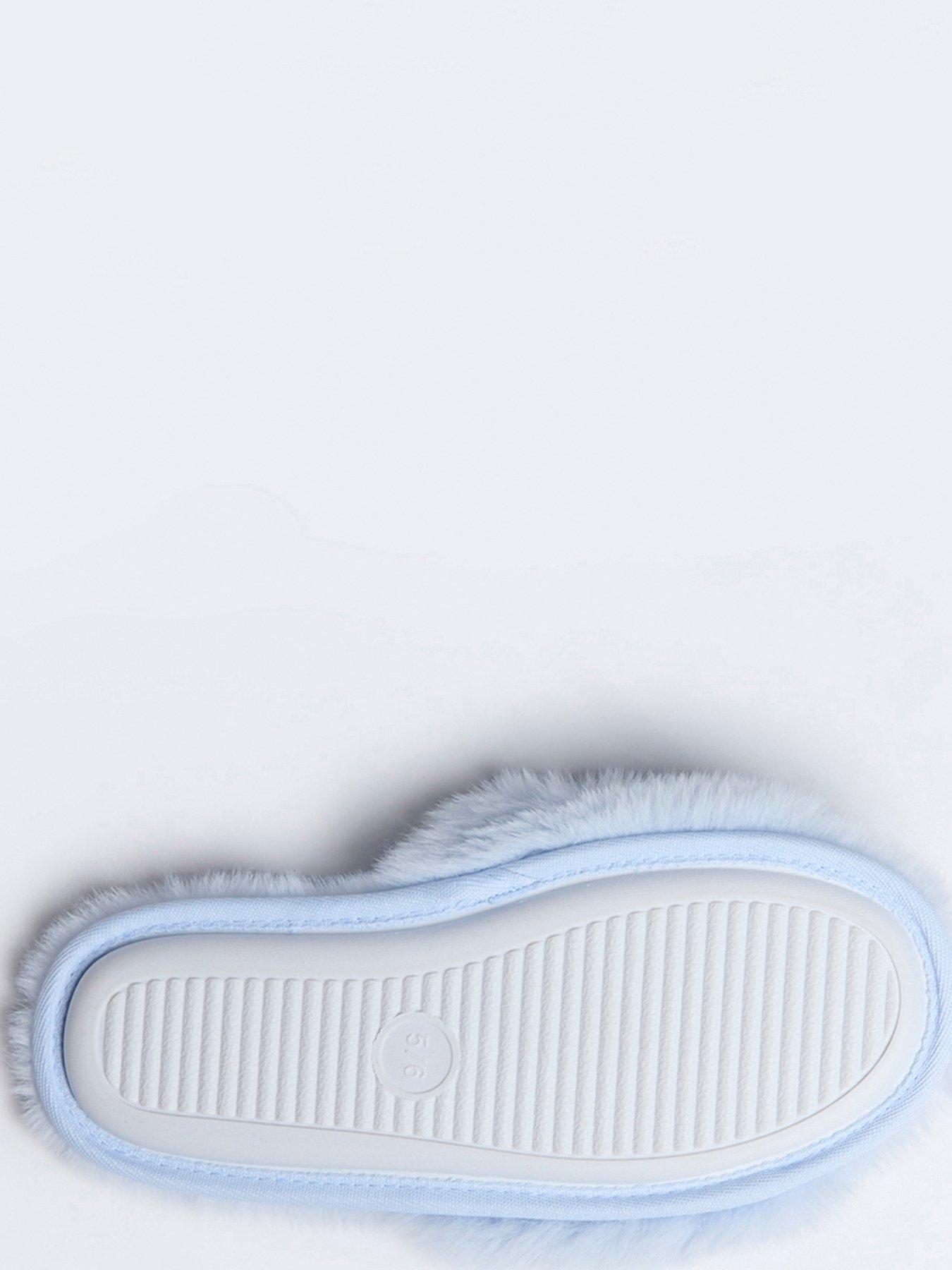  image of boux-avenue-bow-embellished-slider-slipper-powder-blue