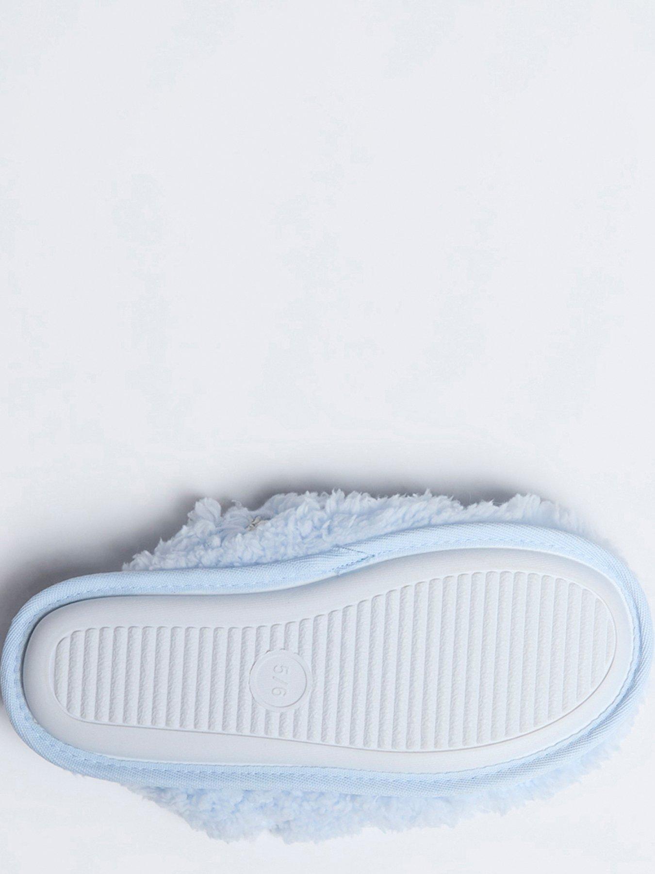  image of boux-avenue-bow-embroidered-slipper-mule-powder-blue