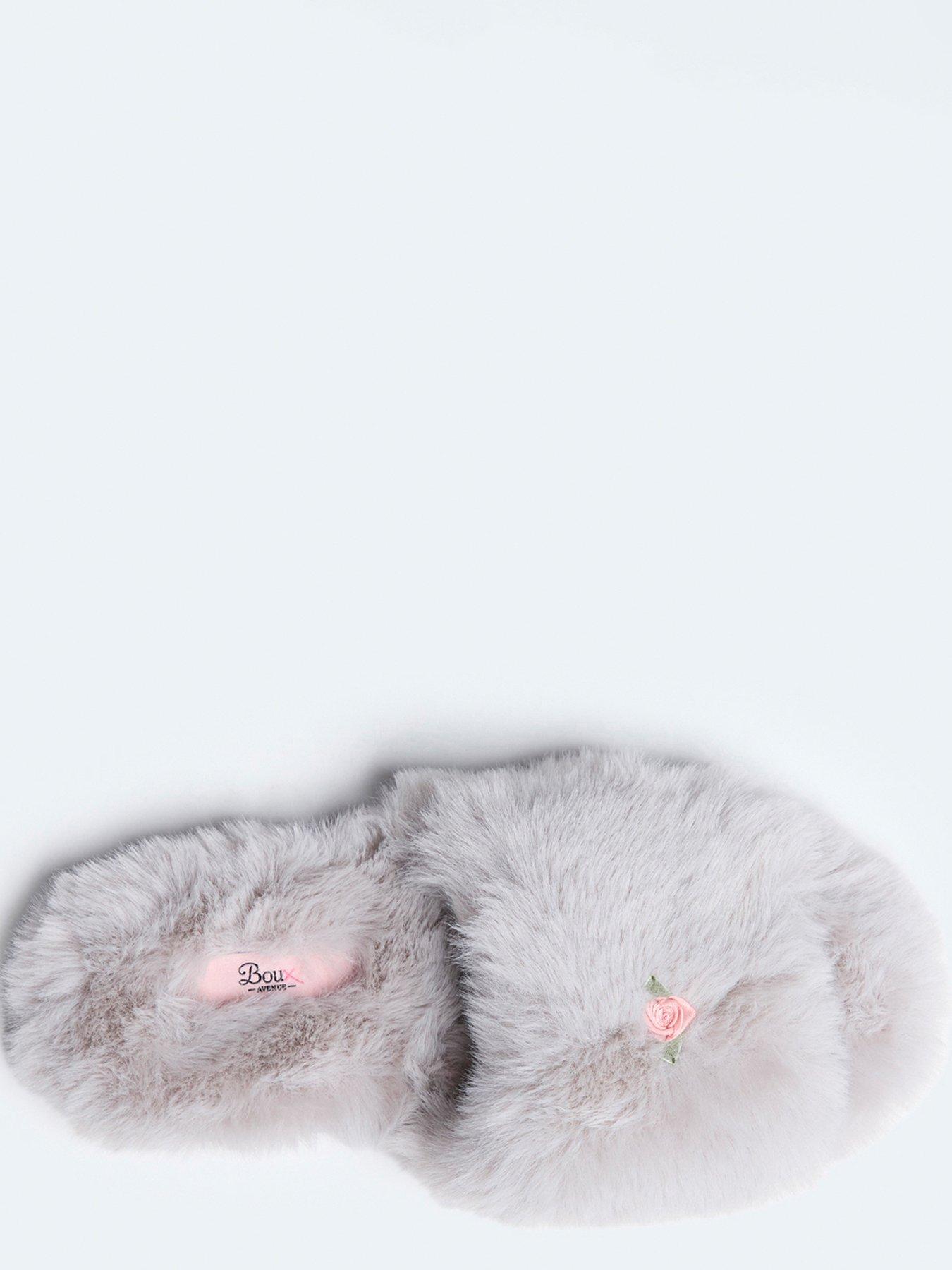  image of boux-avenue-rosebud-slider-slipper-grey