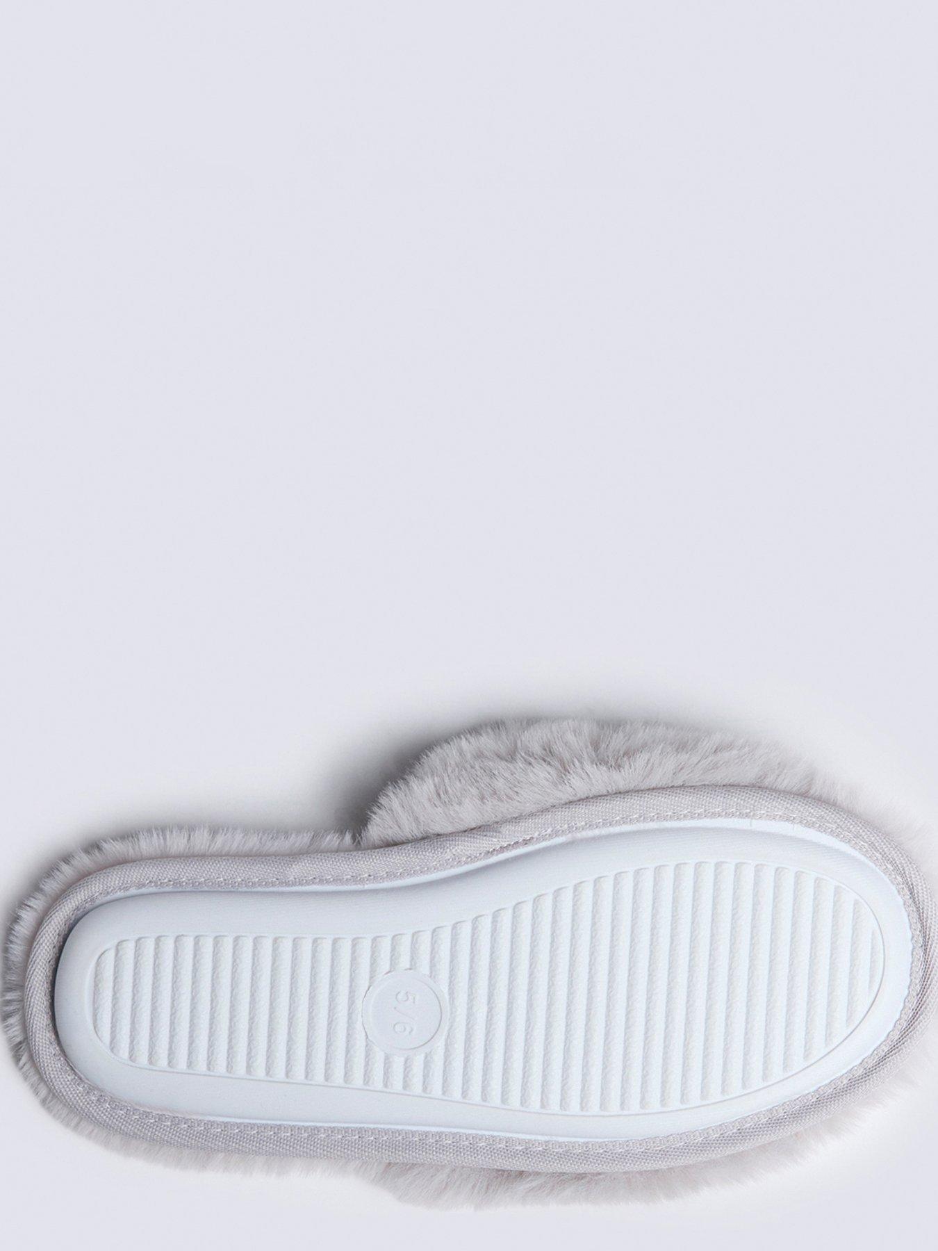  image of boux-avenue-rosebud-slider-slipper-grey