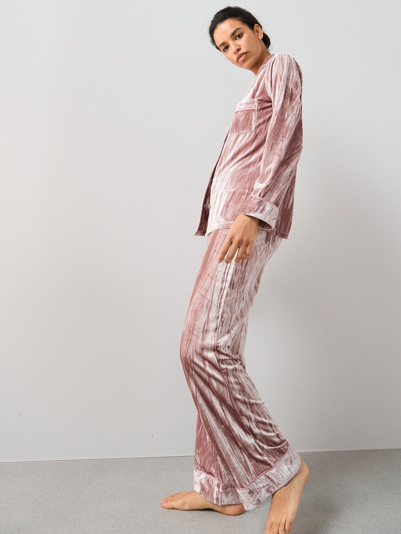 Image 3 of 6 of The Very Collection Crushed Velvet Revere Set - Pink