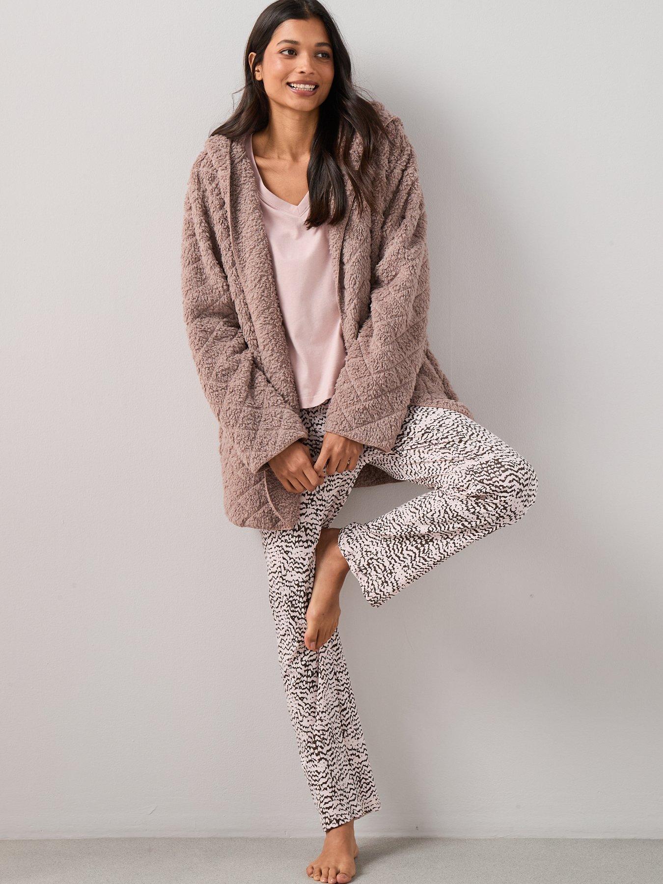  image of the-very-collection-quilted-borg-cardigan-brown