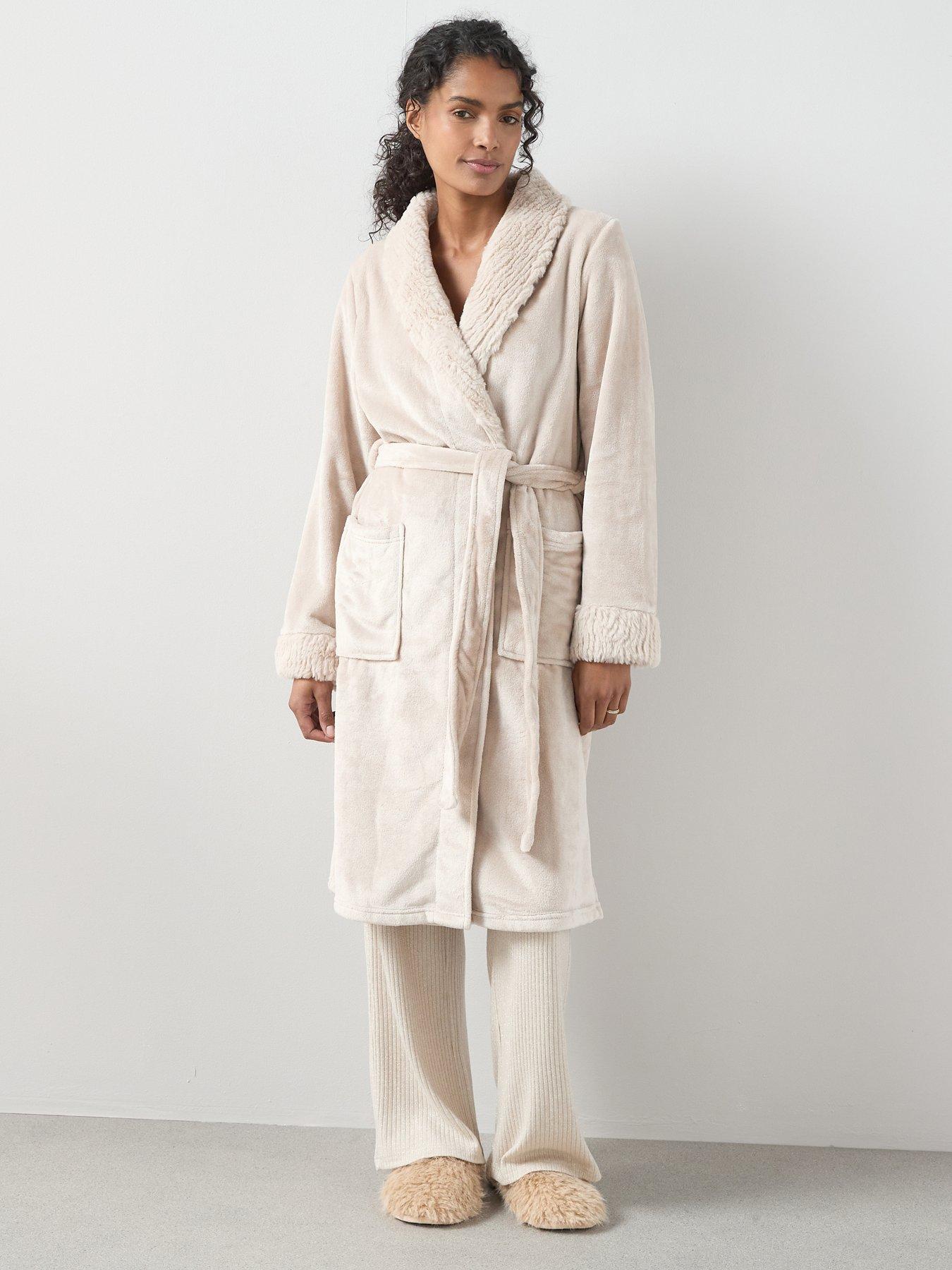 the-very-collection-faux-fur-trim-dressing-gown-cream