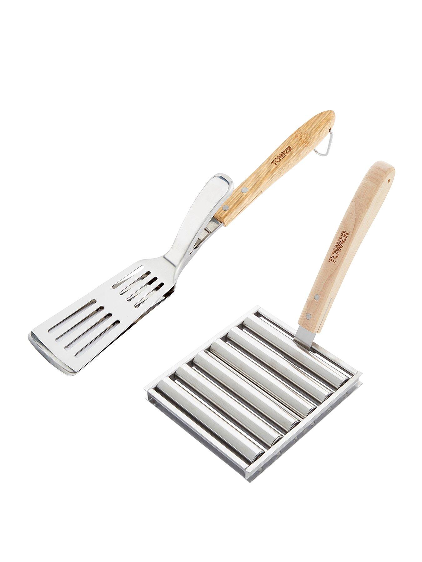 Tower Multi-Function Spatula and Hot Dog Roller (Burger and Hot Dog Bundle)
