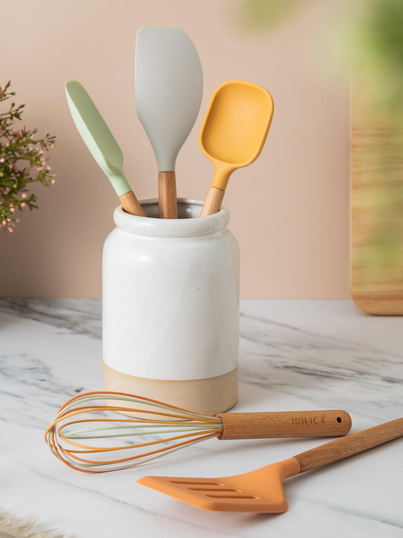  image of kitchencraft-idilica-kitchen-tools-and-utensil-holder-set