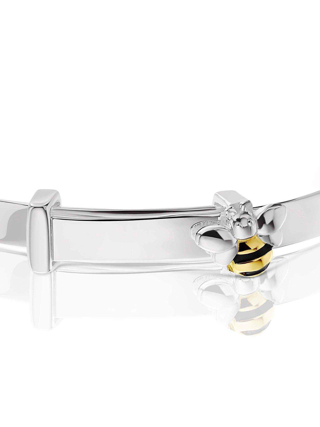  image of h-samuel-silver-bracelet-black-yellow-bee-charm-bracelet