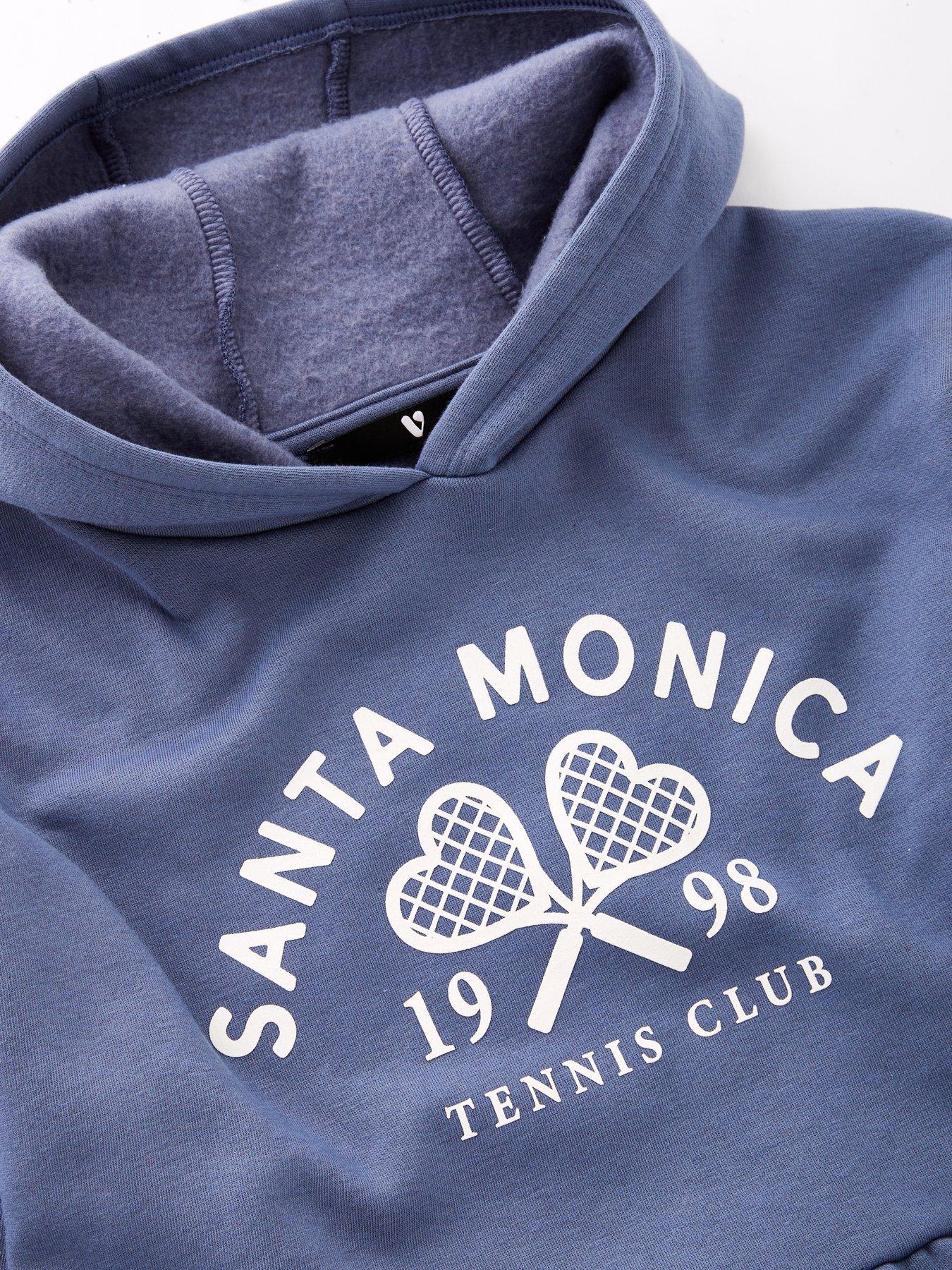  image of v-by-very-girls-peplum-hoody-dusky-blue