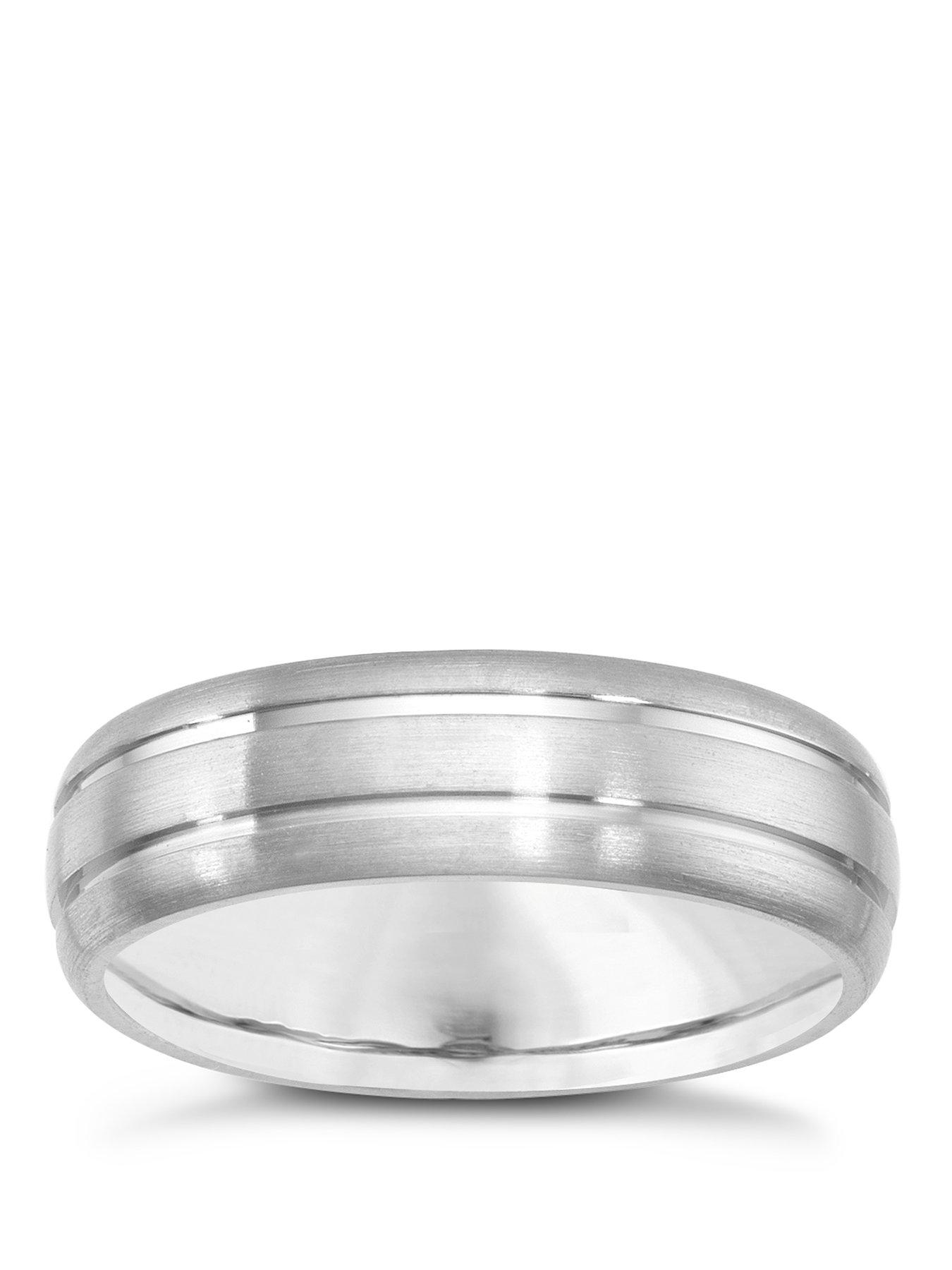 Image 1 of 1 of H. Samuel Mens Titanium Wedding Band. Titanium Satin and Polished Mens Ring