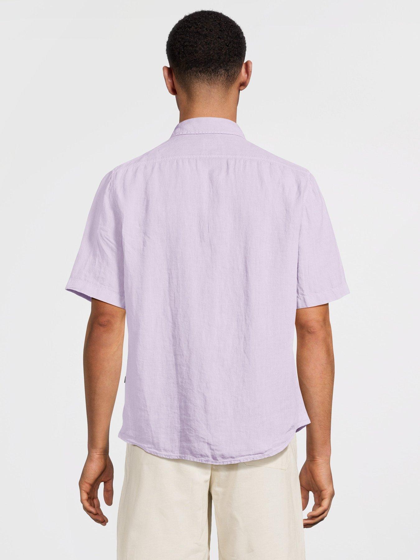 Image 2 of 5 of BOSS Rash_2_M Short Sleeve Regular Fit Shirts - Light Purple