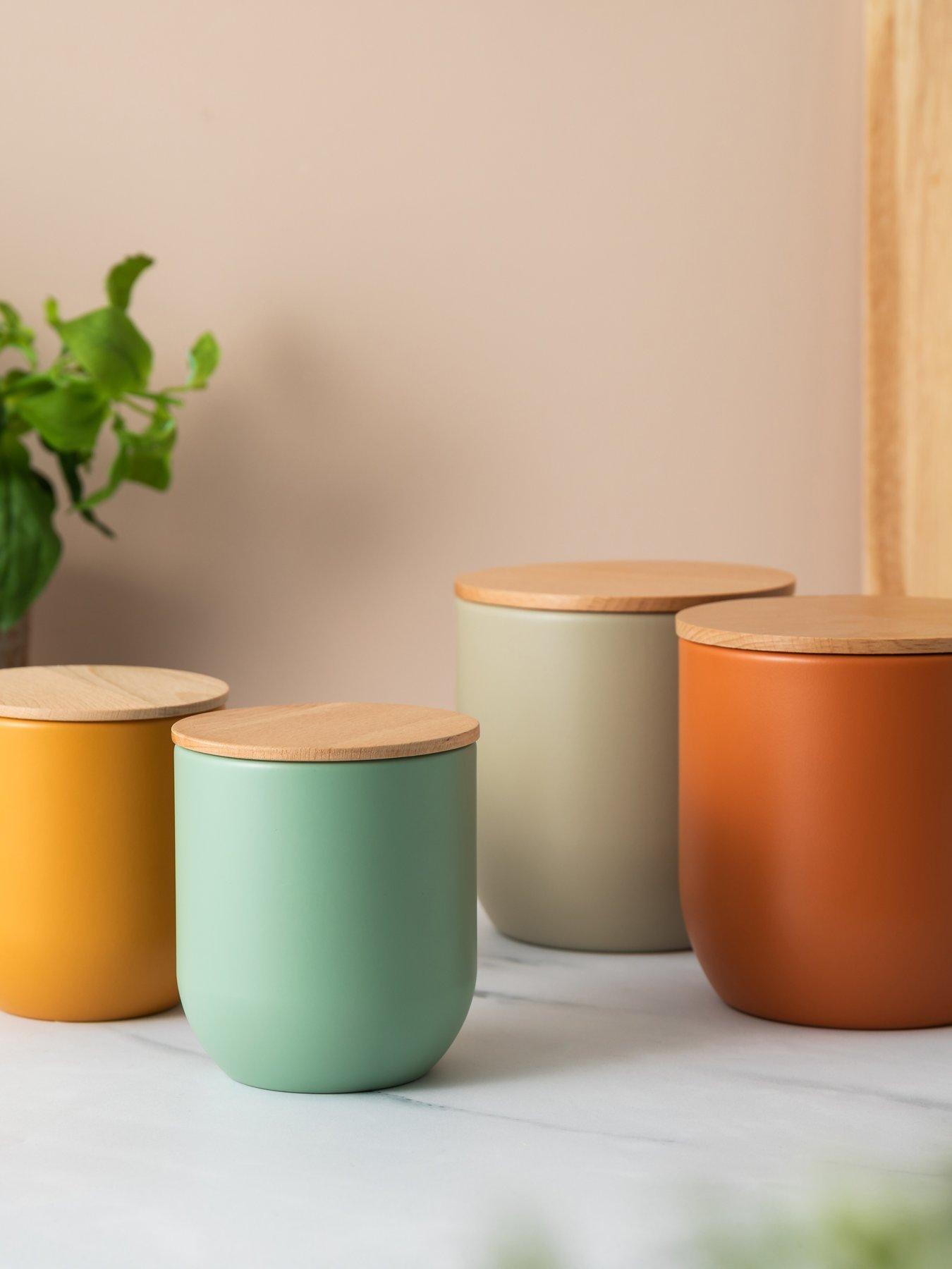 Image 1 of 7 of KitchenCraft Idilica Set of 4 Metal Storage Canisters