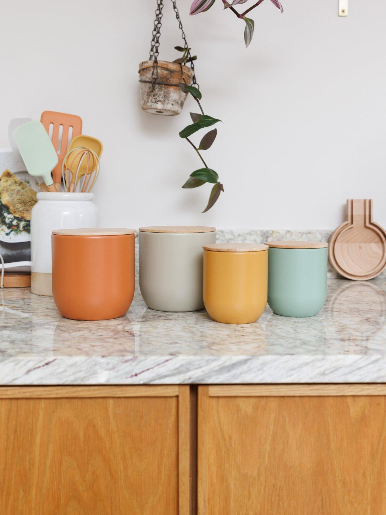 Image 6 of 7 of KitchenCraft Idilica Set of 4 Metal Storage Canisters